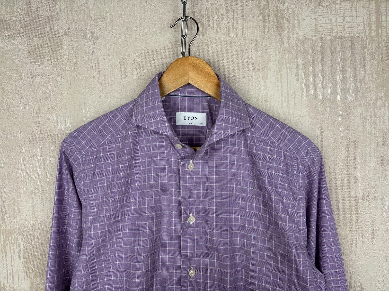 Eton Eton York Check Long Sleeve Dress Shirt Size 39 15.5 Slim Size US M / EU 48-50 / 2 - 5 Thumbnail