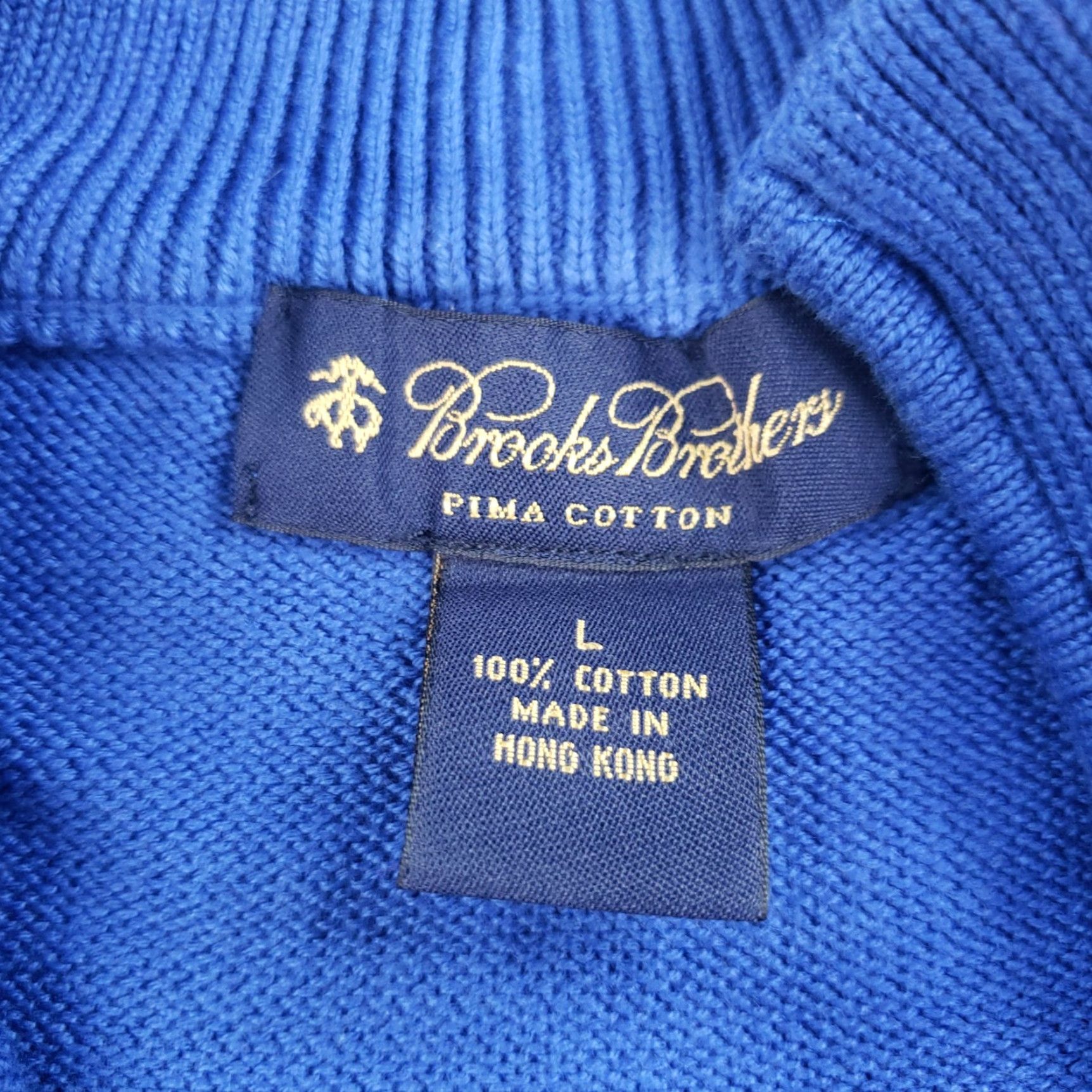 Brooks Brothers Brooks Brothers Mens Large Blue 1/4 Zip Long Sleeve Mock Neck Sweater Cotton Golf Walking Size US L / EU 52-54 / 3 - 5 Thumbnail
