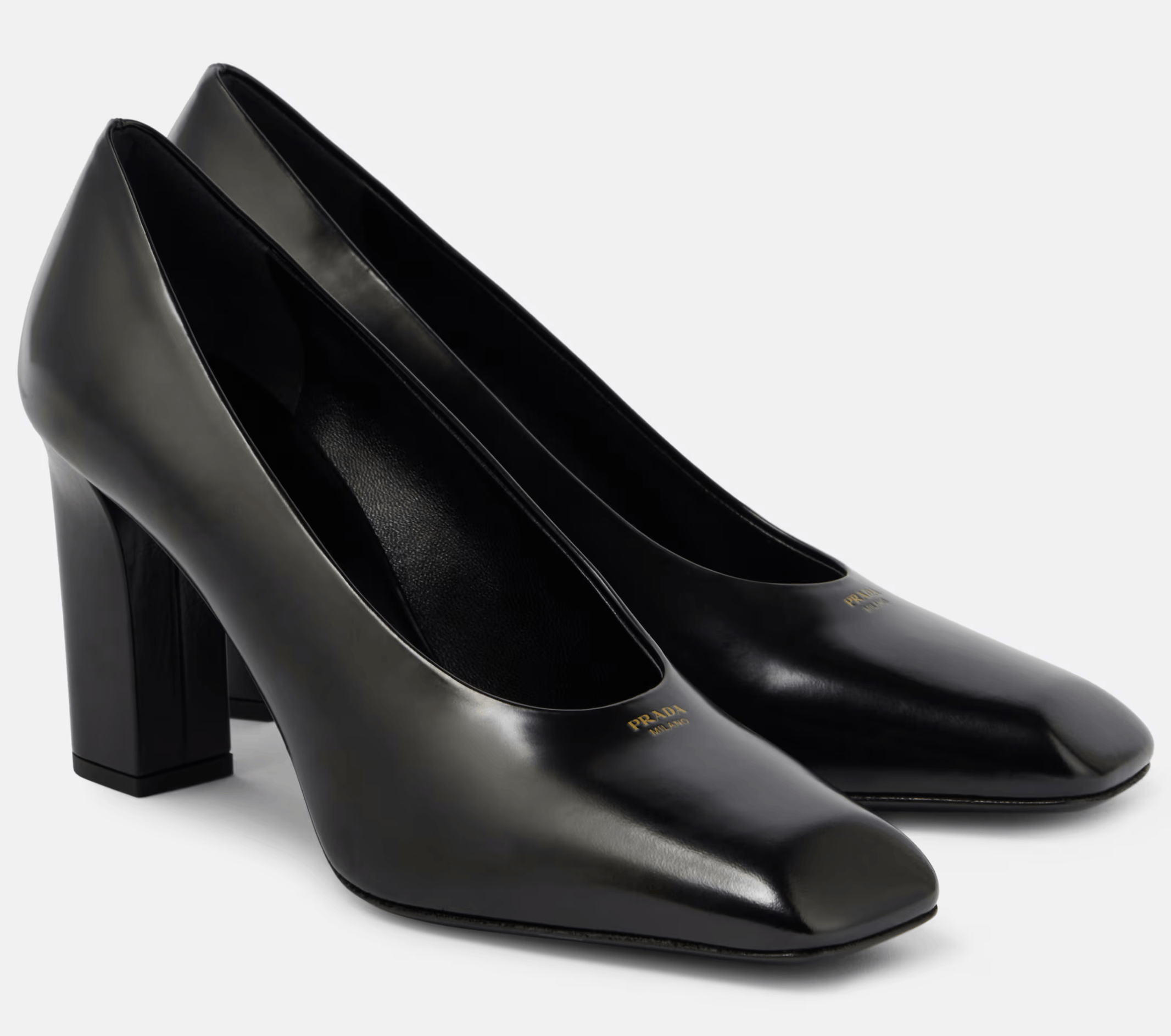 Prada Prada 85mm Brushed Logo Show Classic Block Heel Pump 38.5 Size US 8.5 / IT 38.5 - 1 Thumbnail