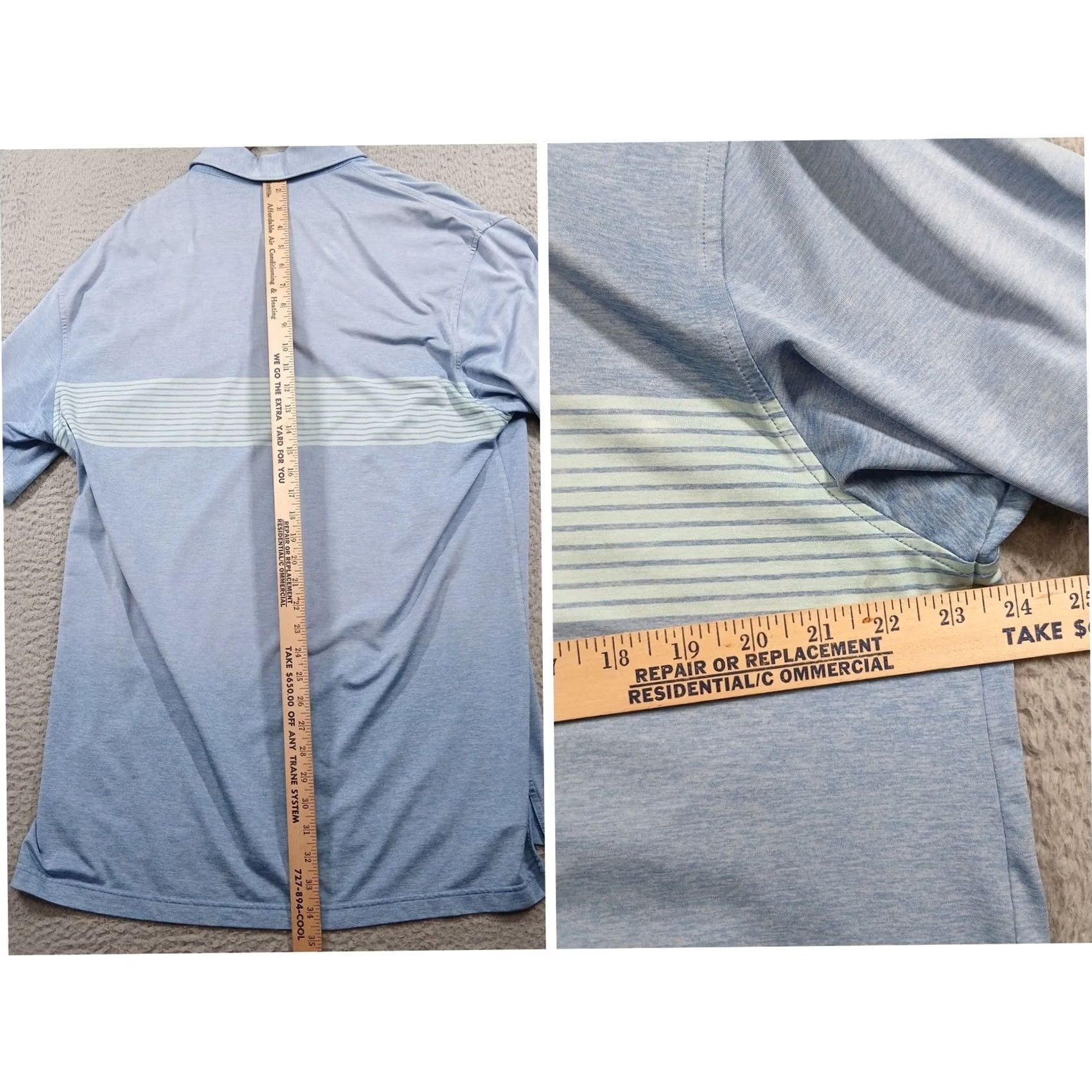 Peter Millar Peter Millar Blue Chest Stripe Performance Golf Polo L EUC Size US L / EU 52-54 / 3 - 4 Thumbnail