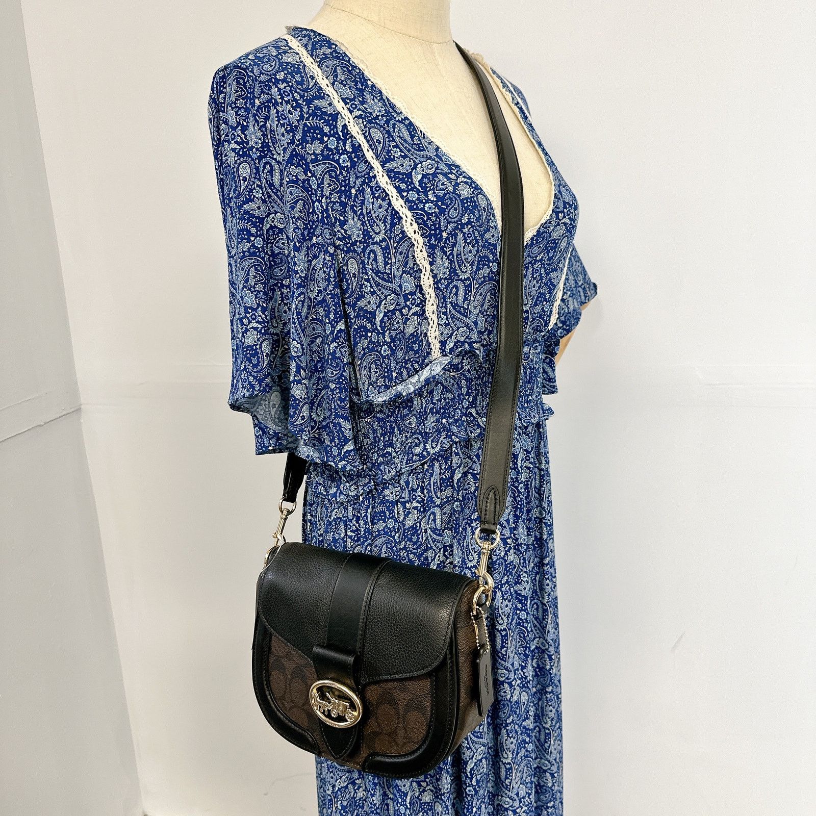 Coach C2806 Georgie Saddle Bag In Signature Canvas