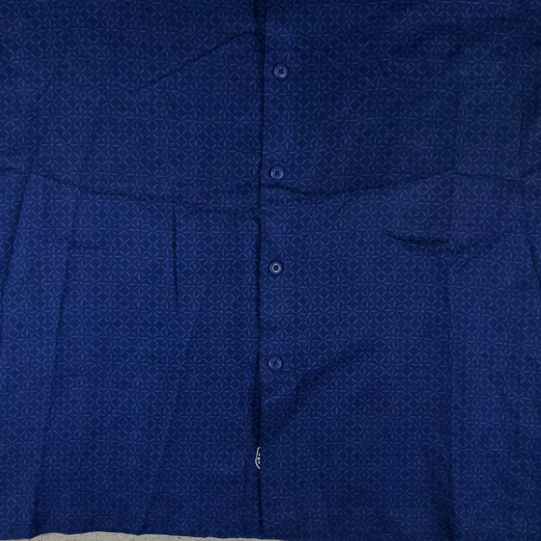 Nat Nast Nat Nast Shirt Mens 2XL Blue Geometric Silk Button Up Short Sleeve Size US XXL / EU 58 / 5 - 3 Thumbnail