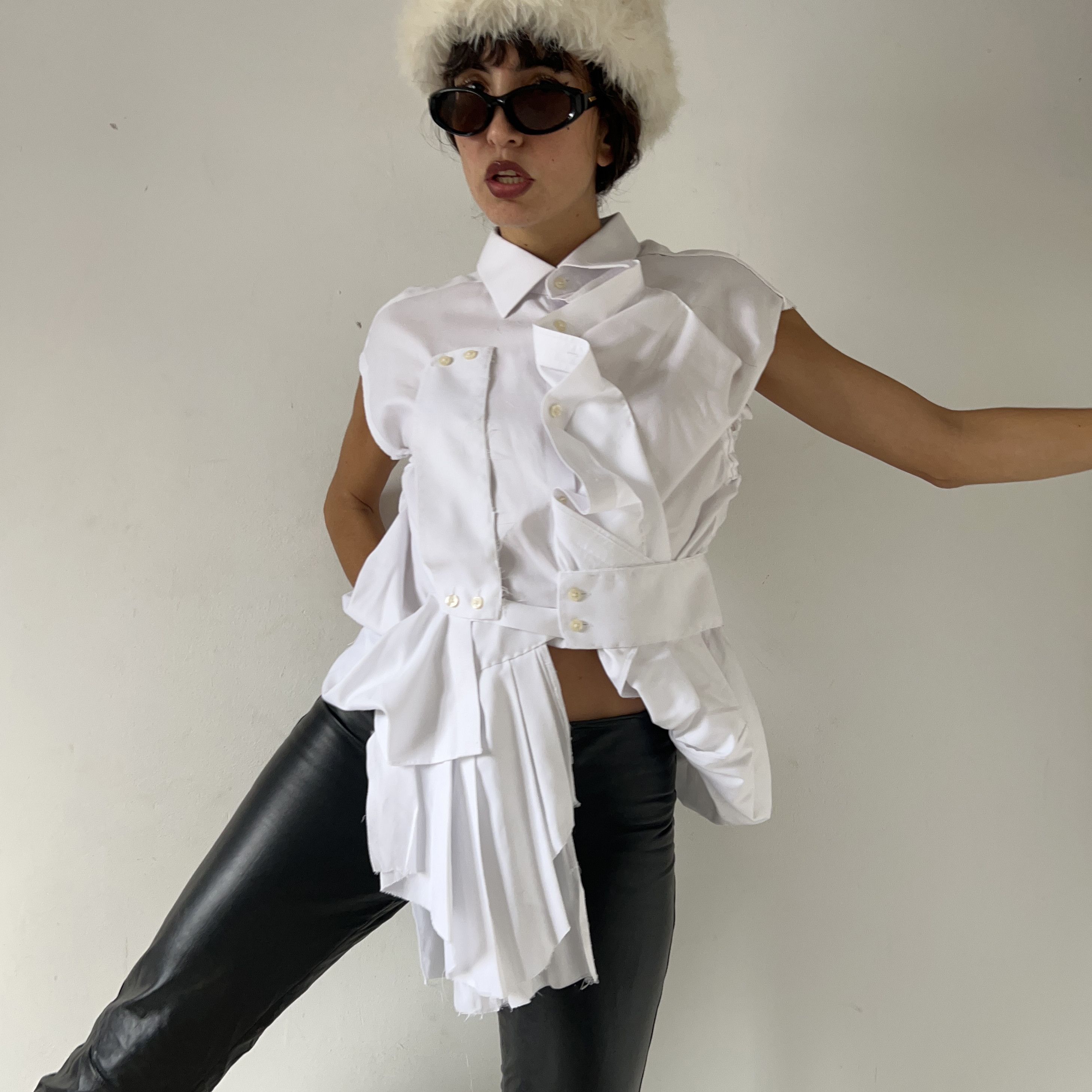Deconstructed Upcycled Avant Garde Shirt