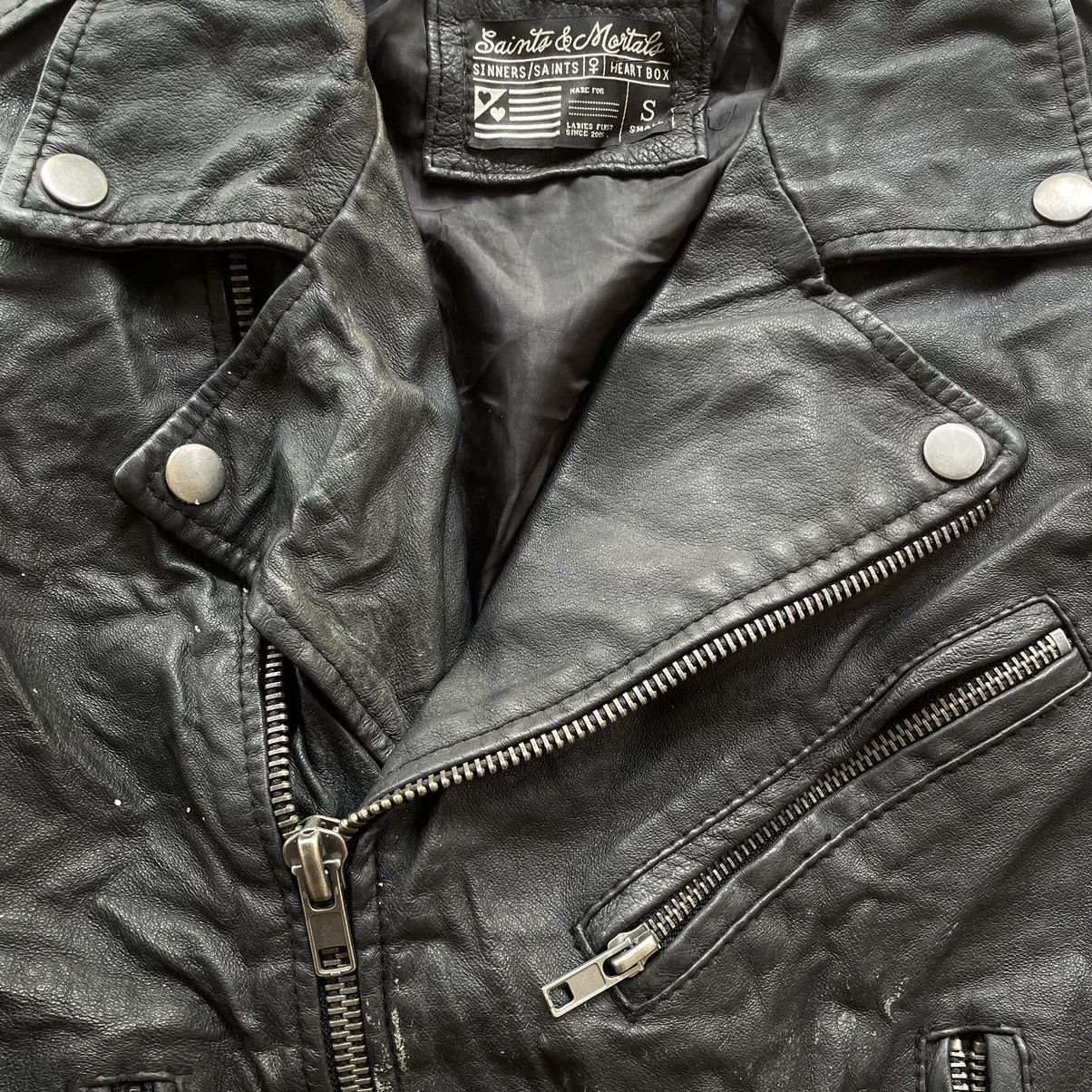 Le Grande Bleu (L.G.B.) Grail🔥 Archive Leather Jacket Asymmetrical Rick Owens Style Size US XS / EU 42 / 0 - 13 Thumbnail