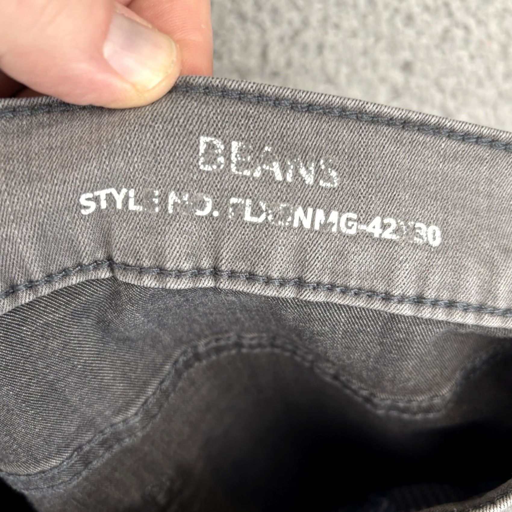Denime Mugsy Jeans Mens Jeans 42x30 Beans Style FLX3NMG Gray Denim Straight Leg Pants Stretch Casual 30in Inseam Mens Size US 42 / EU 58 - 4 Thumbnail