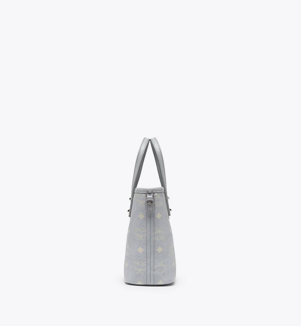 MCM Mini MCM Aren Shopper In Visetos Tote Bag | Misty Grey | NWT Size ONE SIZE - 2 Thumbnail