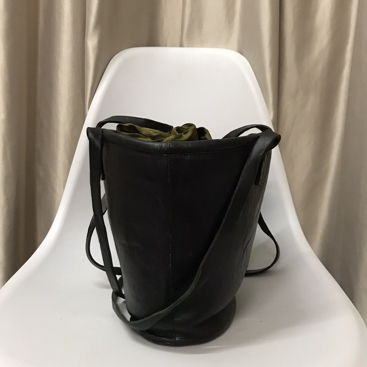 Designer × Hereu HEREU CRAFTED IN SPAIN BLACK LEATHER BUCKET TOTE BAG Size ONE SIZE - 3 Thumbnail