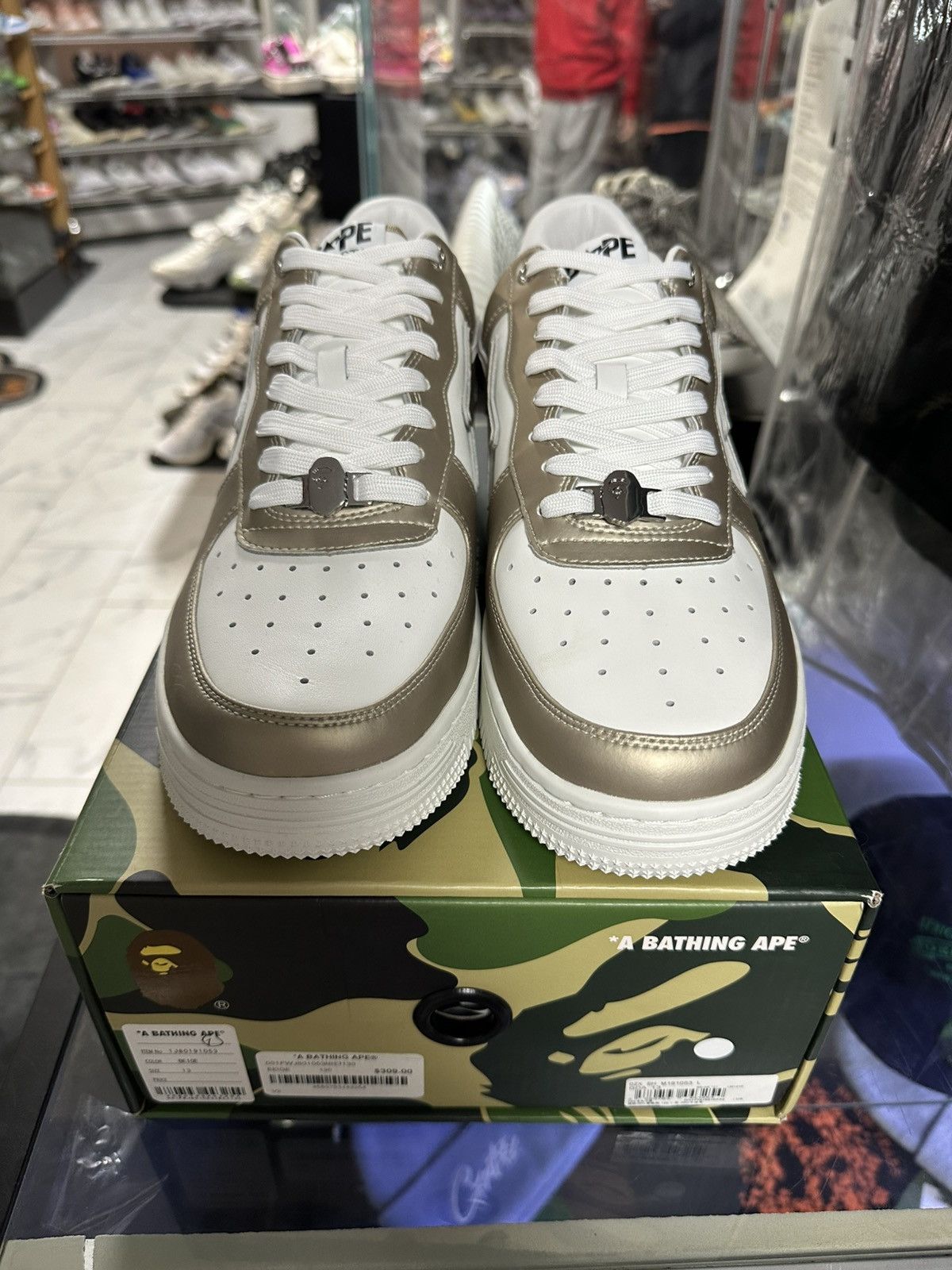 Bape Bape Bapesta (Gold/White) Size US 13 / EU 46 - 3 Thumbnail