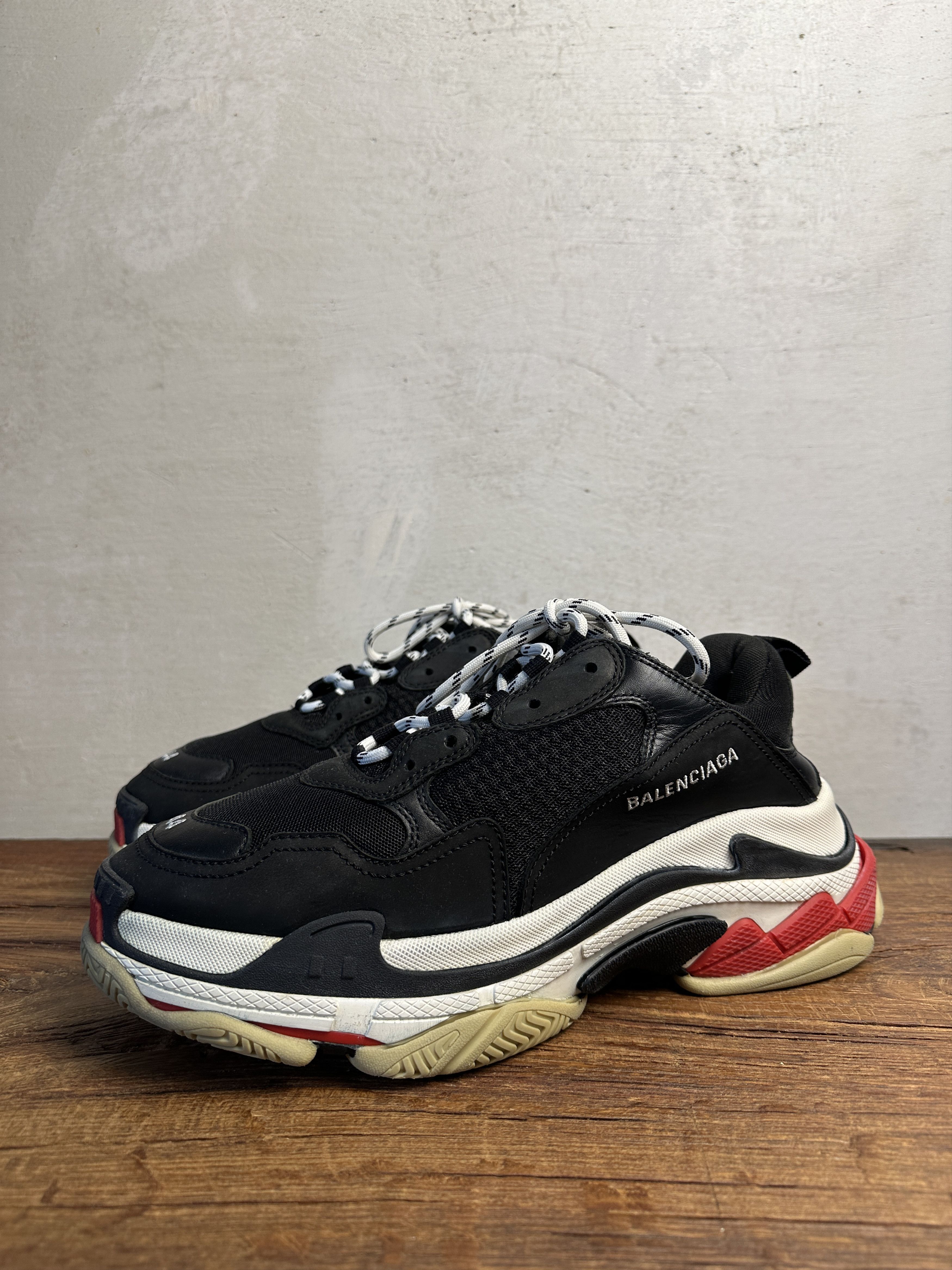 Balenciaga Balenciaga Triple S Black Red White Size US 11 / EU 44 - 3 Thumbnail