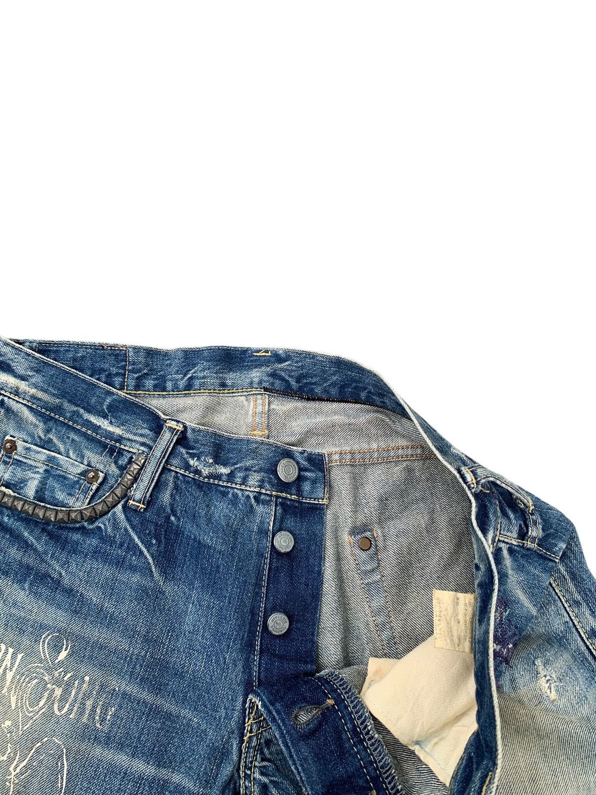 Kapital HYSTERIC GLAMOUR LED ZEPPELIN FLARE SELVEDGE DISTRESSEDDENIM Size US 32 / EU 48 - 10 Thumbnail