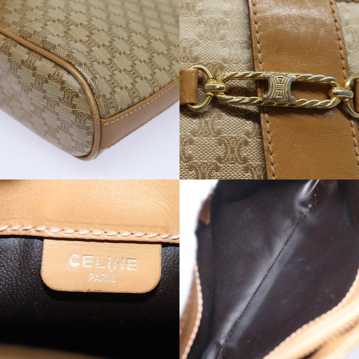Celine CELINE Macadam Canvas Shoulder Bag Beige Size ONE SIZE - 11 Thumbnail