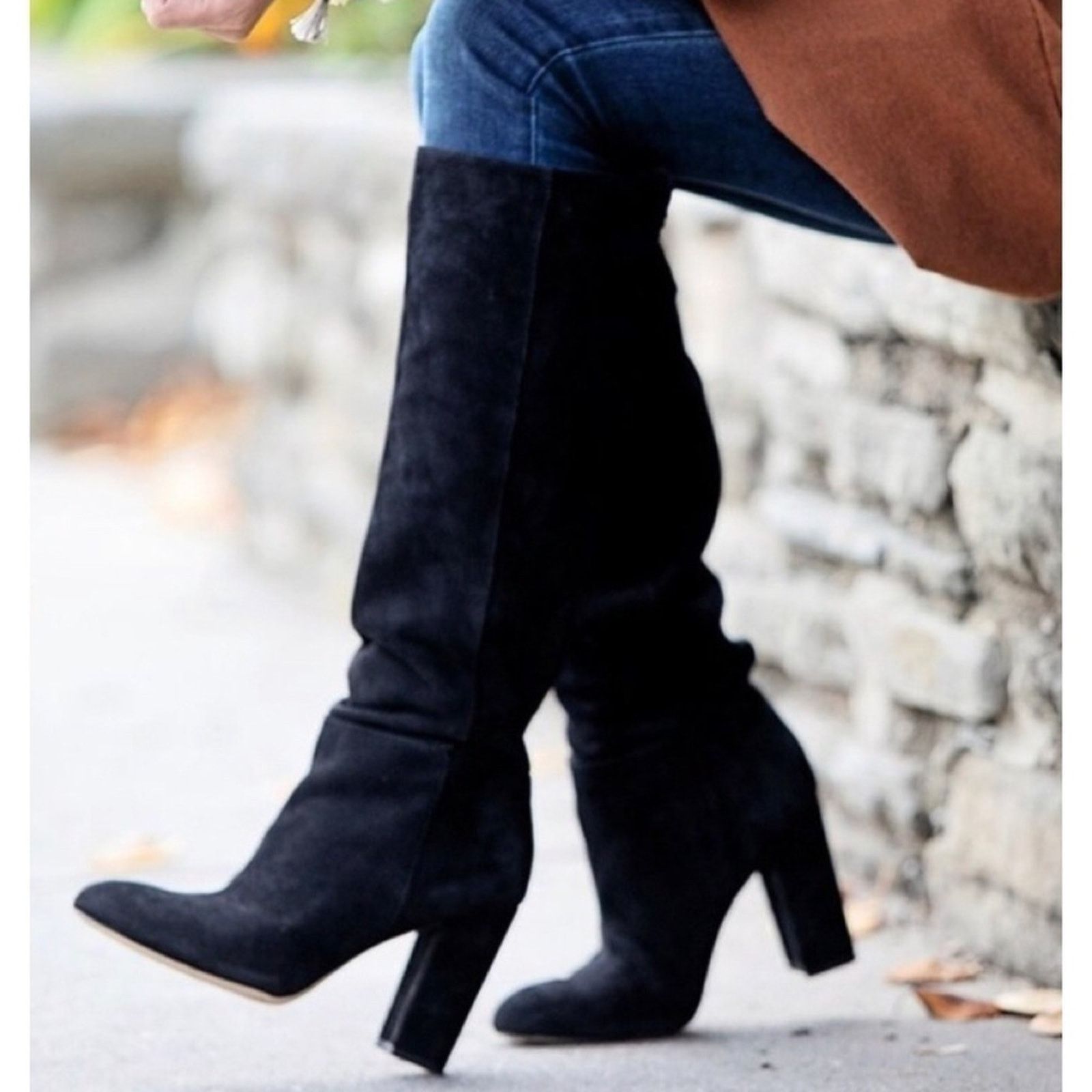 Sam Edelman Sam Edelman Caprice Black Suede Knee High 8.5 Grailed