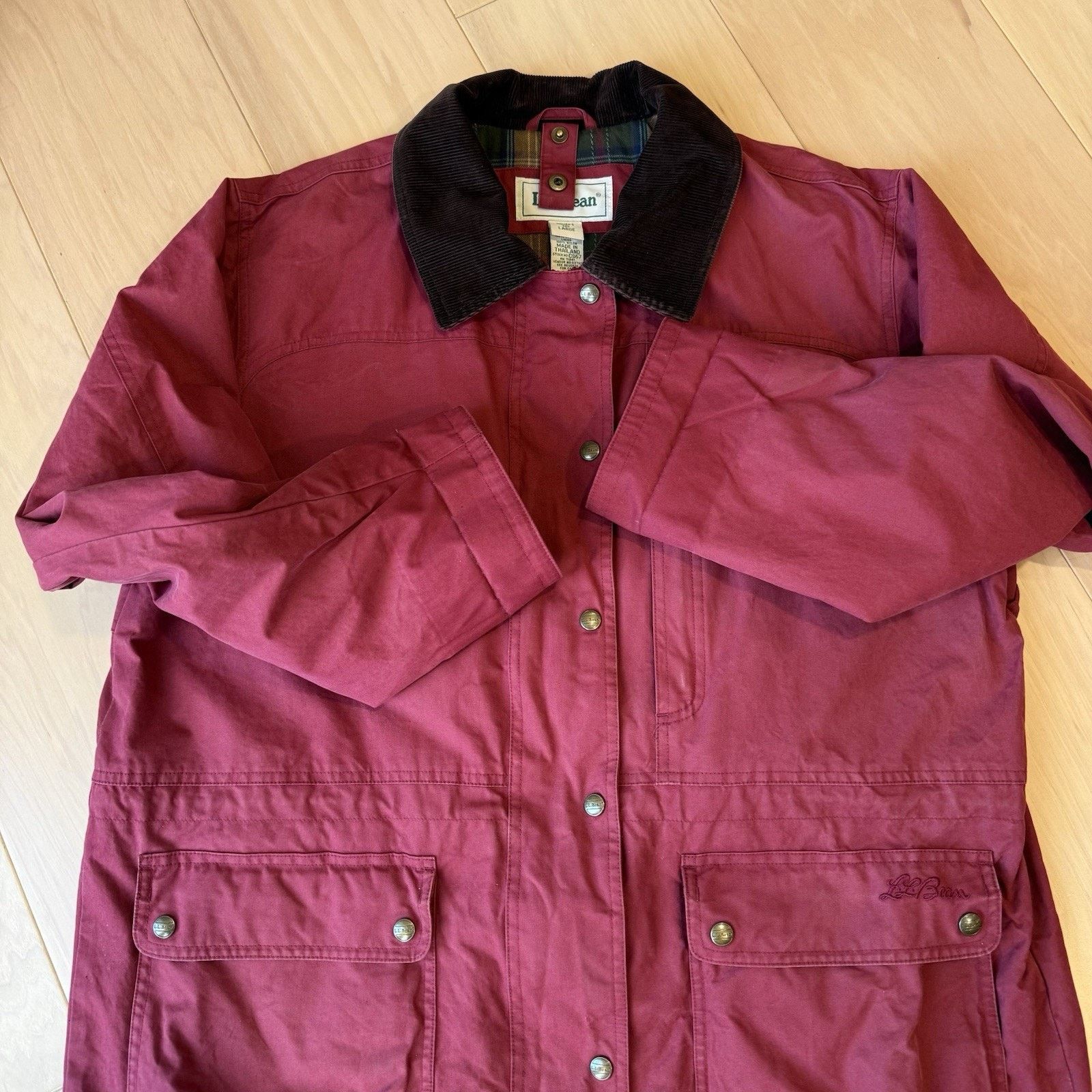 L.L. Bean LL Bean Chore Coat Women's Large Red Long Full Zip Heavy Size L / US 10 / IT 46 - 5 Thumbnail