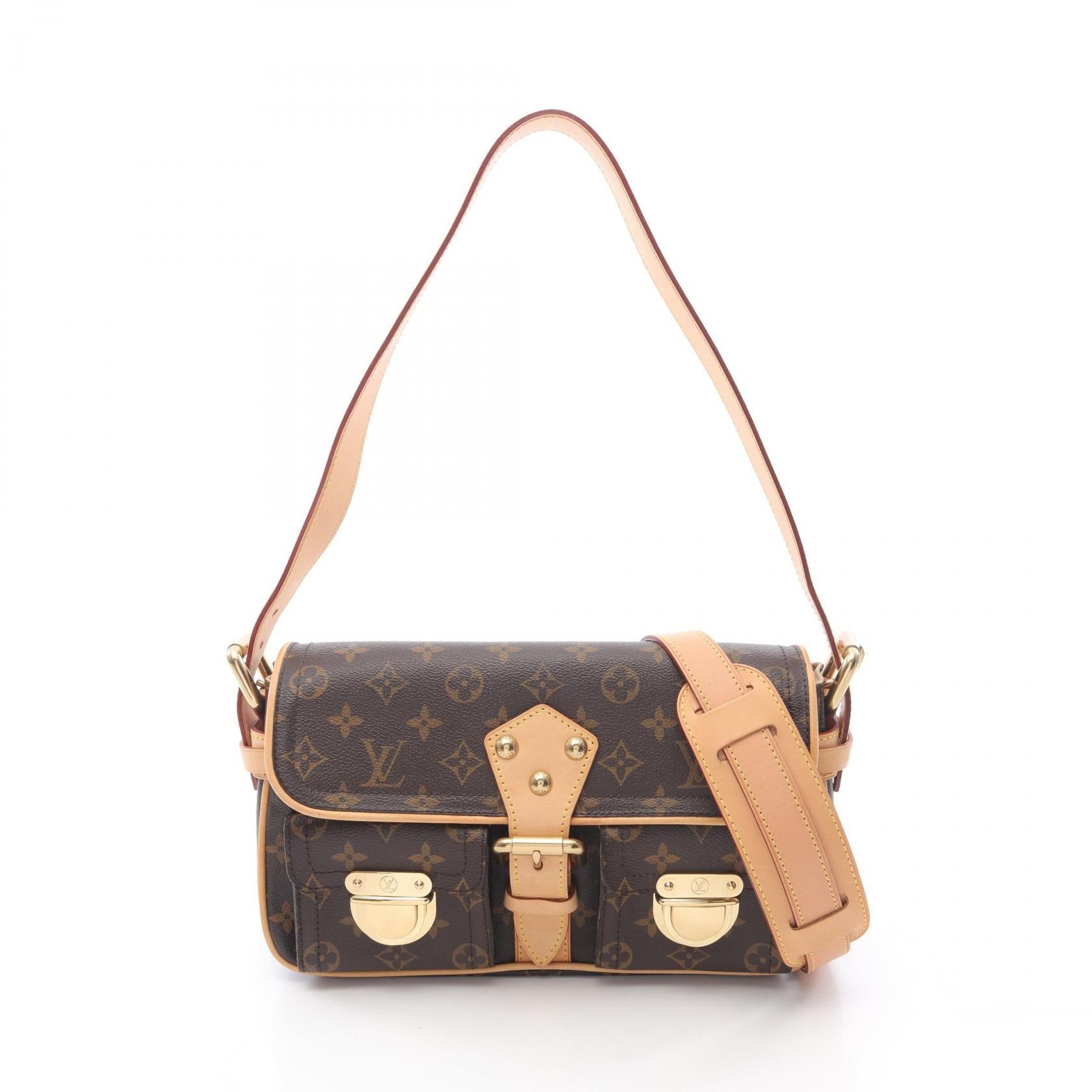 Louis Vuitton Hudson Pm Monogram Shoulder Bag Leather Brown, Women's