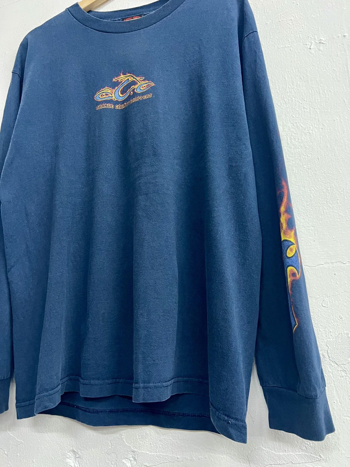 Harley Davidson × Vintage Vintage Y2K Orange County Choppers Cross Flame Longsleeve Size US L / EU 52-54 / 3 - 4 Thumbnail