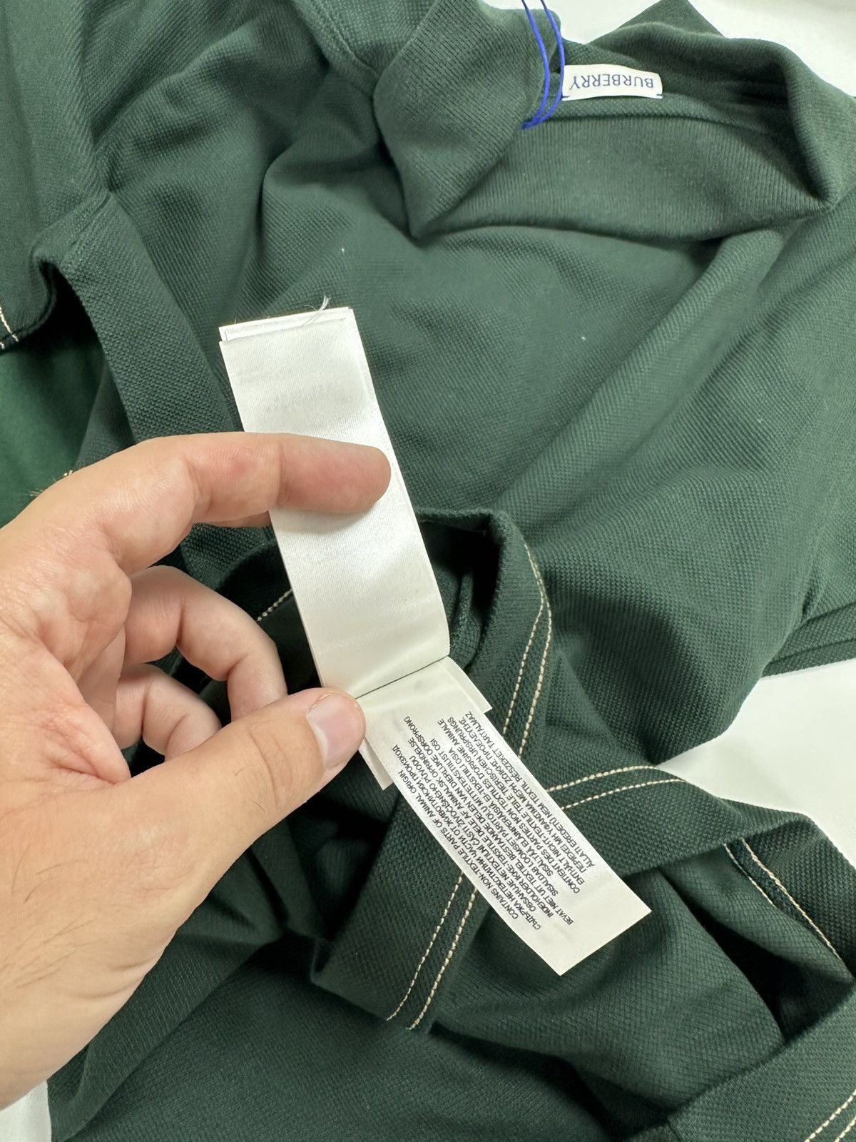 Burberry BURBERRY GREEN Polo Shirt with Embroidered Hem Size US S / EU 44-46 / 1 - 10 Thumbnail
