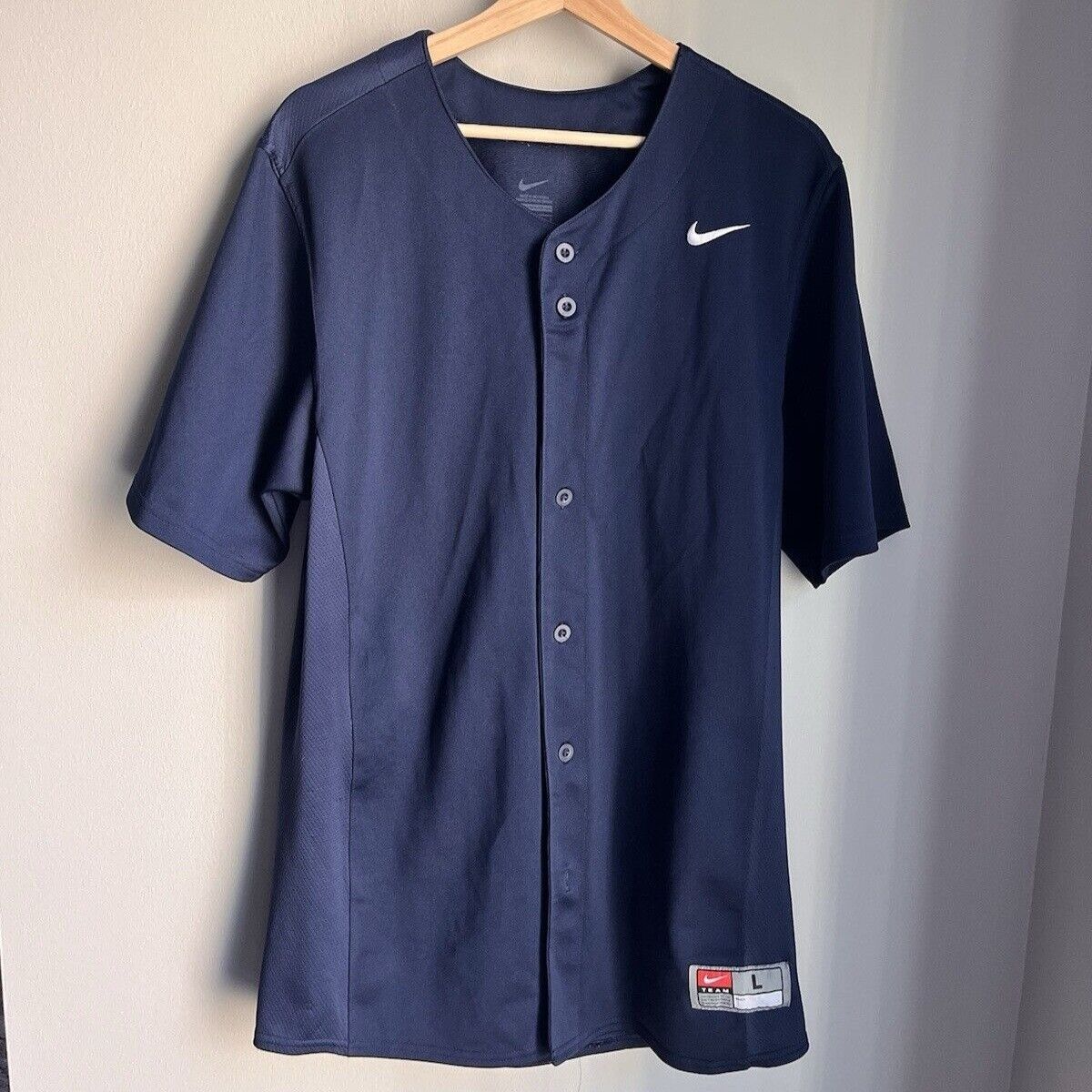 Nike VINTAGE NIKE AIR TEAM LOGO BLUE BASEBALL JERSEY MENS LARGE Size US L / EU 52-54 / 3 - 1 Thumbnail