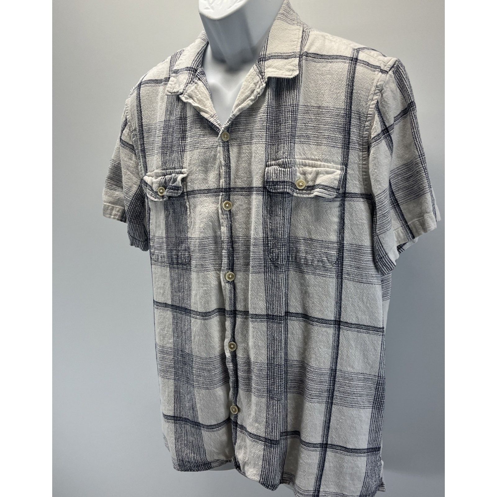 Lucky Brand Lucky Brand Linen Blend Plaid Button Front Shirt Men's XL Size US XL / EU 56 / 4 - 2 Thumbnail