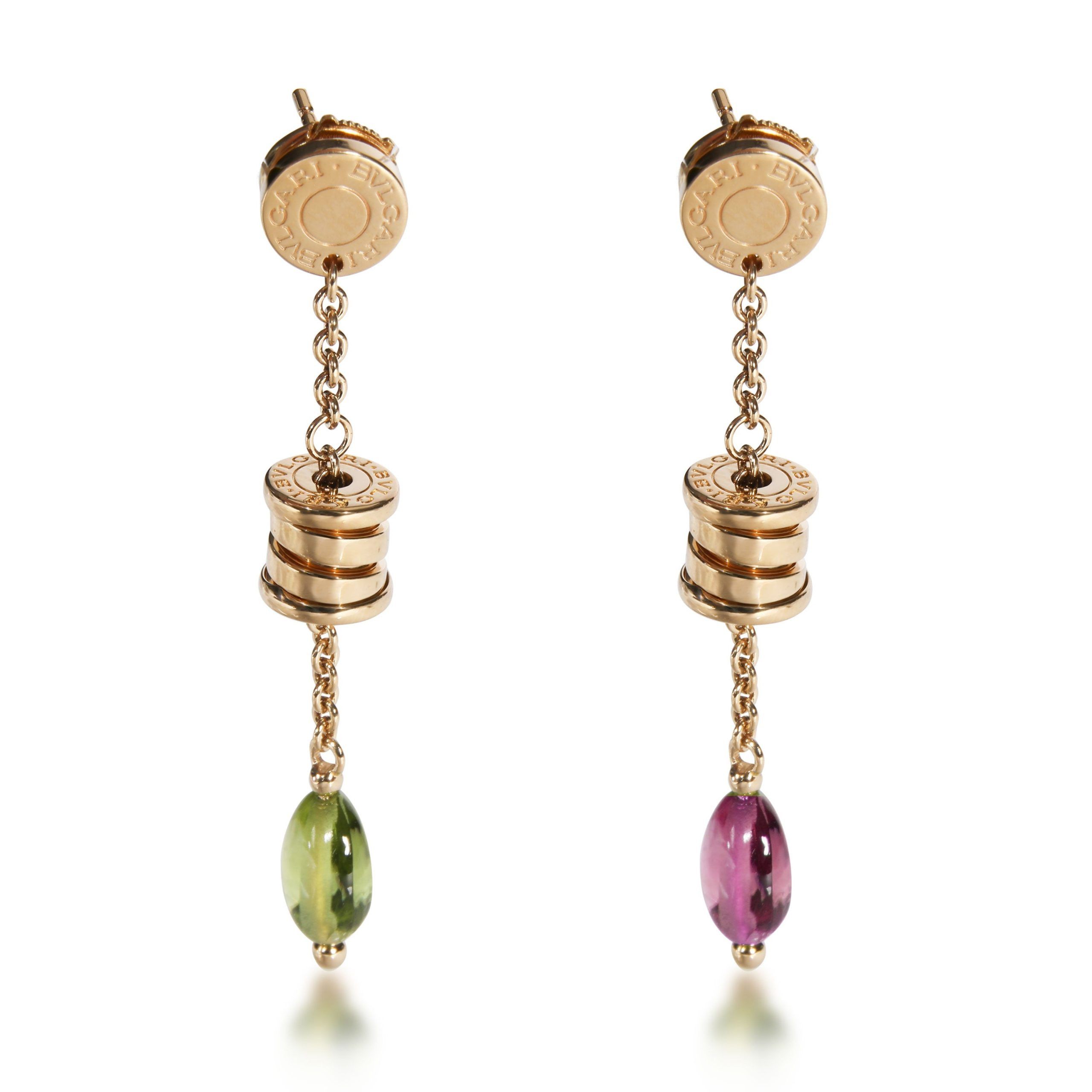 image of Bvlgari B.zero1 Multi Colored Gemstone Earrings In 18K Yellow Gold, Women's