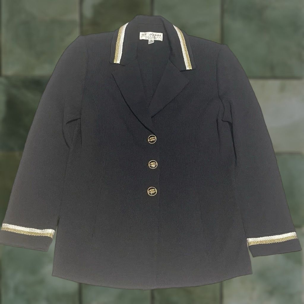 St. John St. John Collection Jacket Blazer Knit Black Size 6 Womens Classic Designer Old Money Knit Suit Jacket Size M / US 6-8 / IT 42-44 - 1 Thumbnail