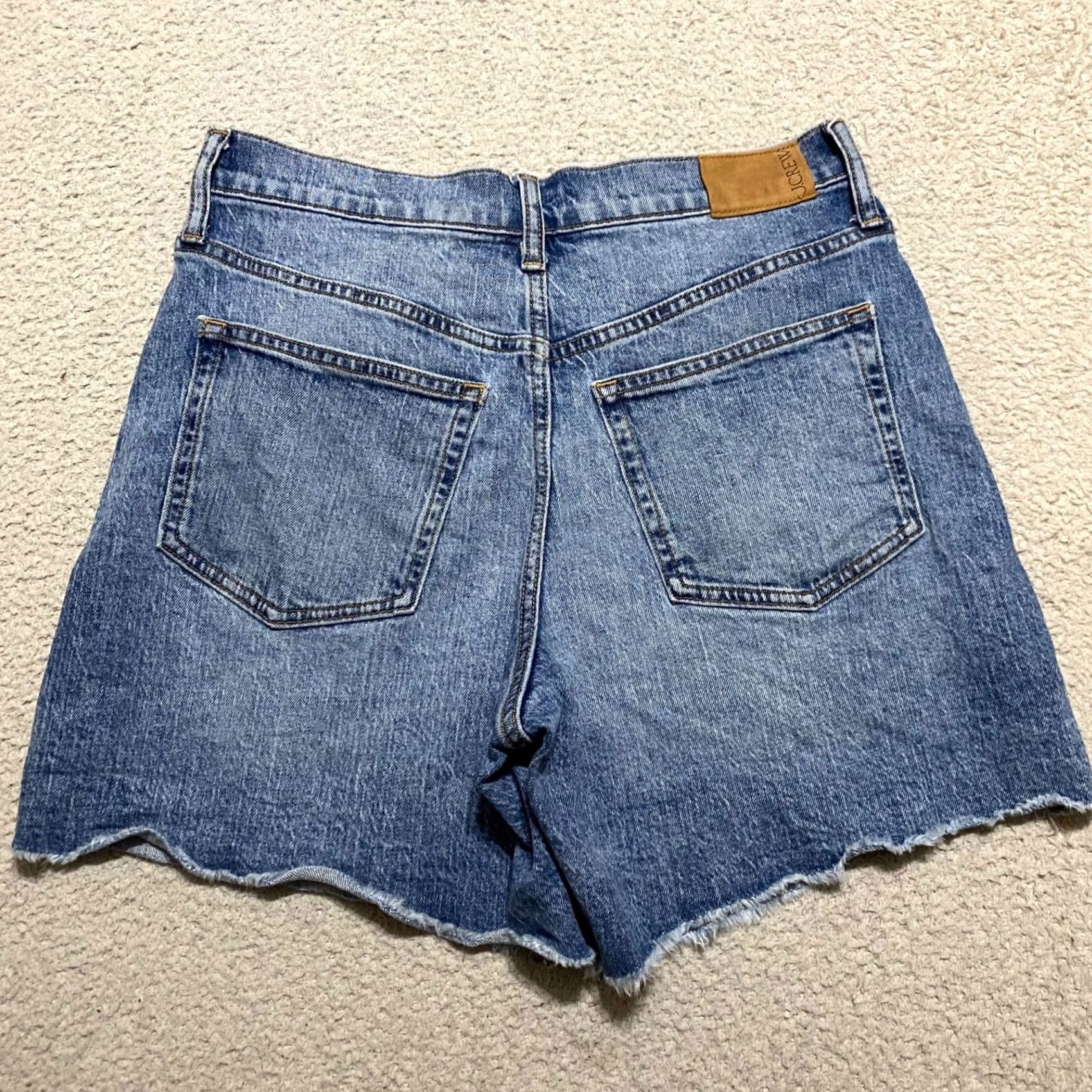 J.Crew J. Crew Jeans Short Blue Denim Cut-Off Distressed Medium Wash High Rise 27 Womens Regular 5-Pocket Design Cotton Spandex Boys? Size 27" / US 4 / IT 40 - 2 Thumbnail