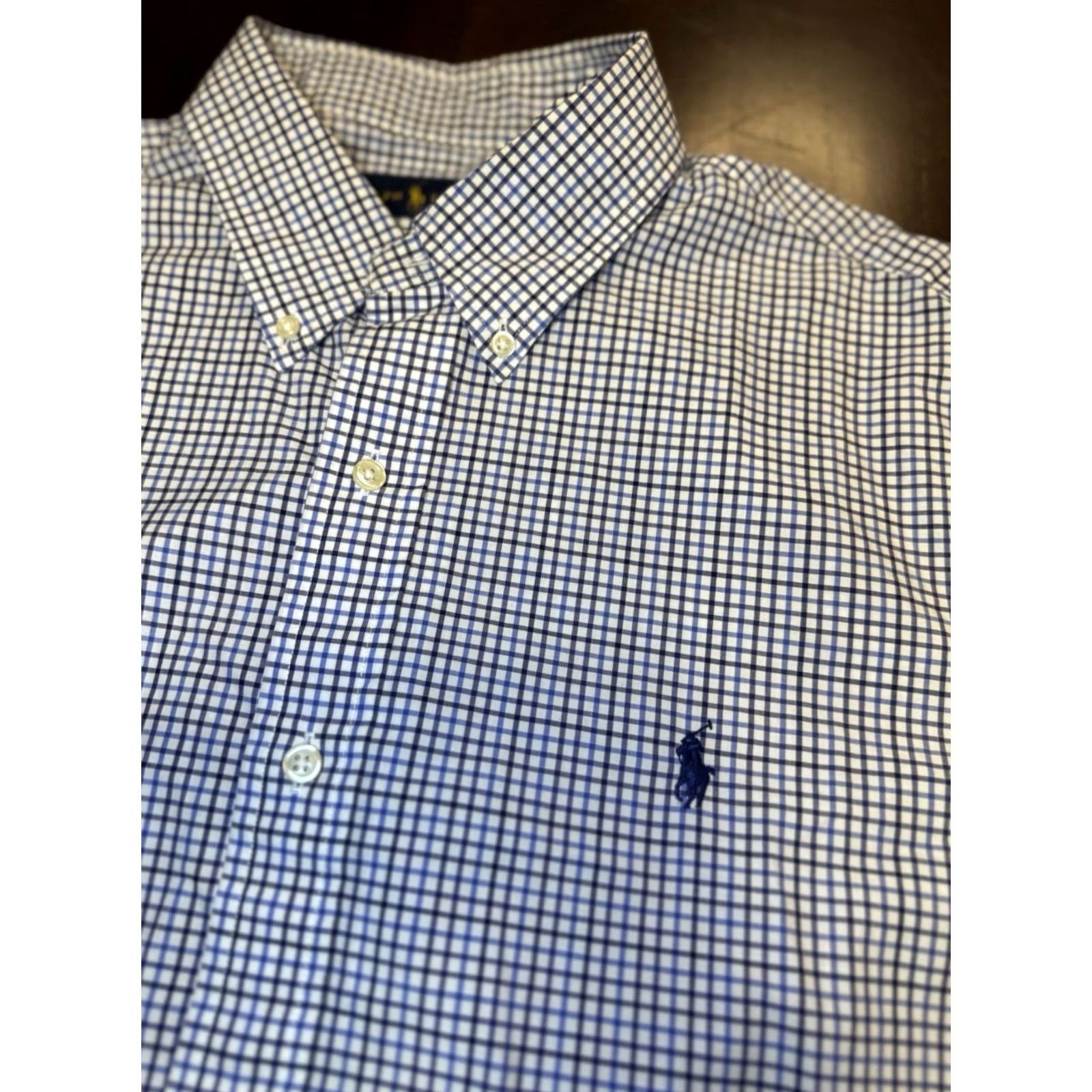 Polo Ralph Lauren Polo Ralph Lauren Button-Up Shirt XL Classic Fit Plaid White Blue, Button-Down Collar, Long Sleeve, Woven Cotton, Men’s Shirt Size US XL / EU 56 / 4 - 4 Thumbnail