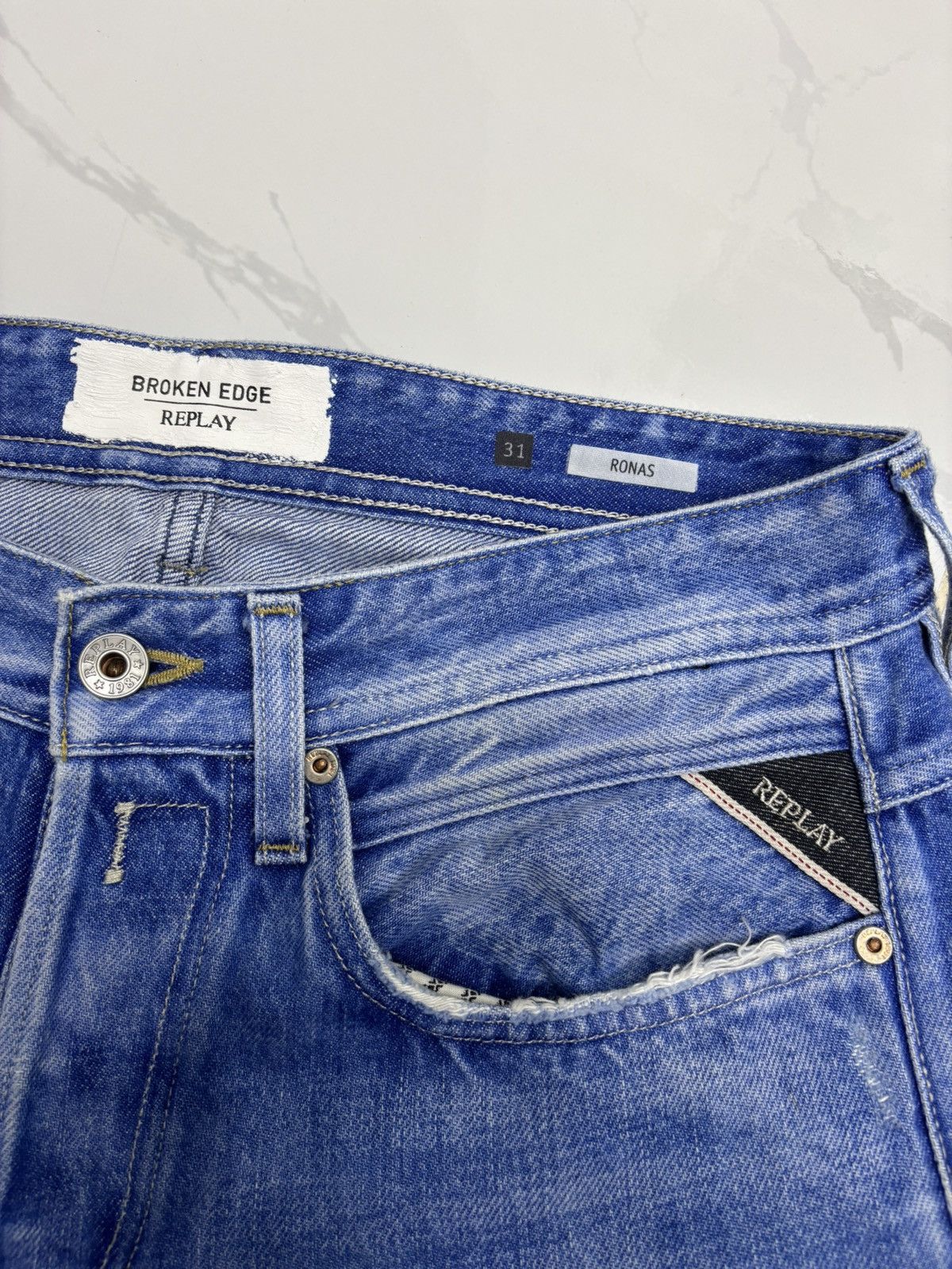 If Six Was Nine × Le Grande Bleu (L.G.B.) × Replay Vintage Replay Broken Edge Selvedge Denim Release Hem Jeans Size US 32 / EU 48 - 10 Thumbnail