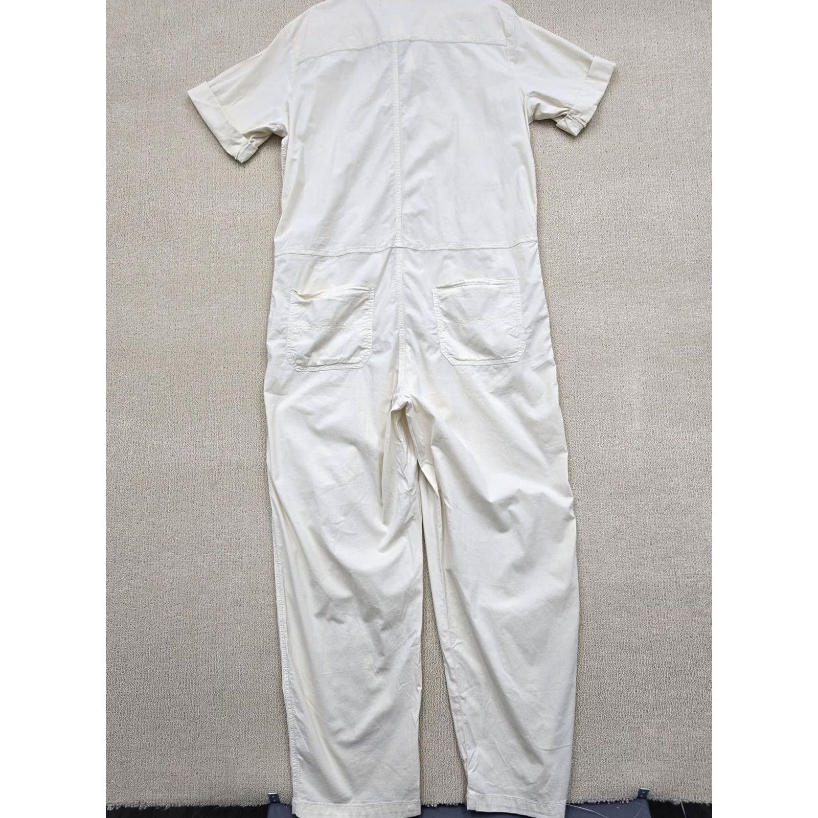 Vintage Reiko Women's White Cotton Coveralls Jumpsuit L Size 36" / US 14 / IT 50 - 3 Thumbnail