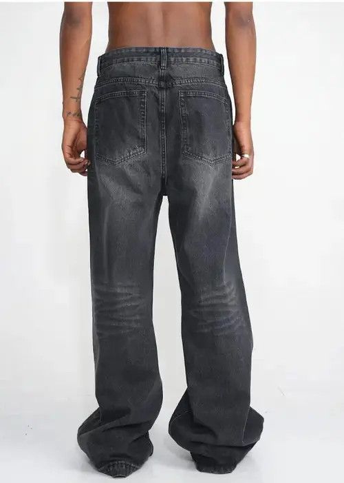 Designer custom distressed faded baggy flared pants Size US 34 / EU 50 - 2 Thumbnail