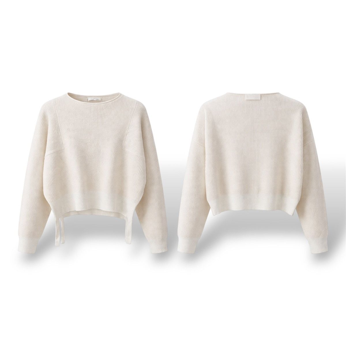 Helmut Lang HELMUT LANG CASHMERE/WOOL ASYMMETRIC WHITE SWEATER KNIT SZ S Size S / US 4 / IT 40 - 2 Thumbnail