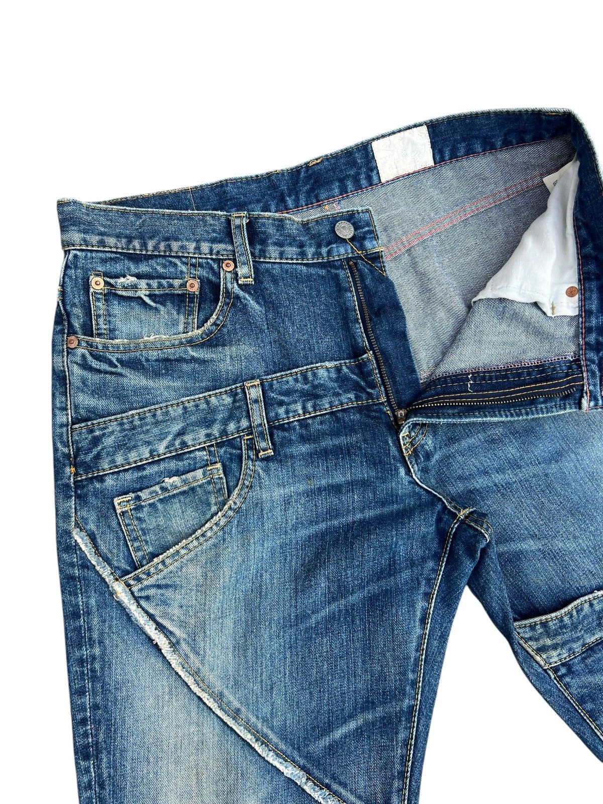 Vintage Vintage Antgauge Multiple Cut Raw Edge Mud Denim Jeans Size US 32 / EU 48 - 6 Thumbnail