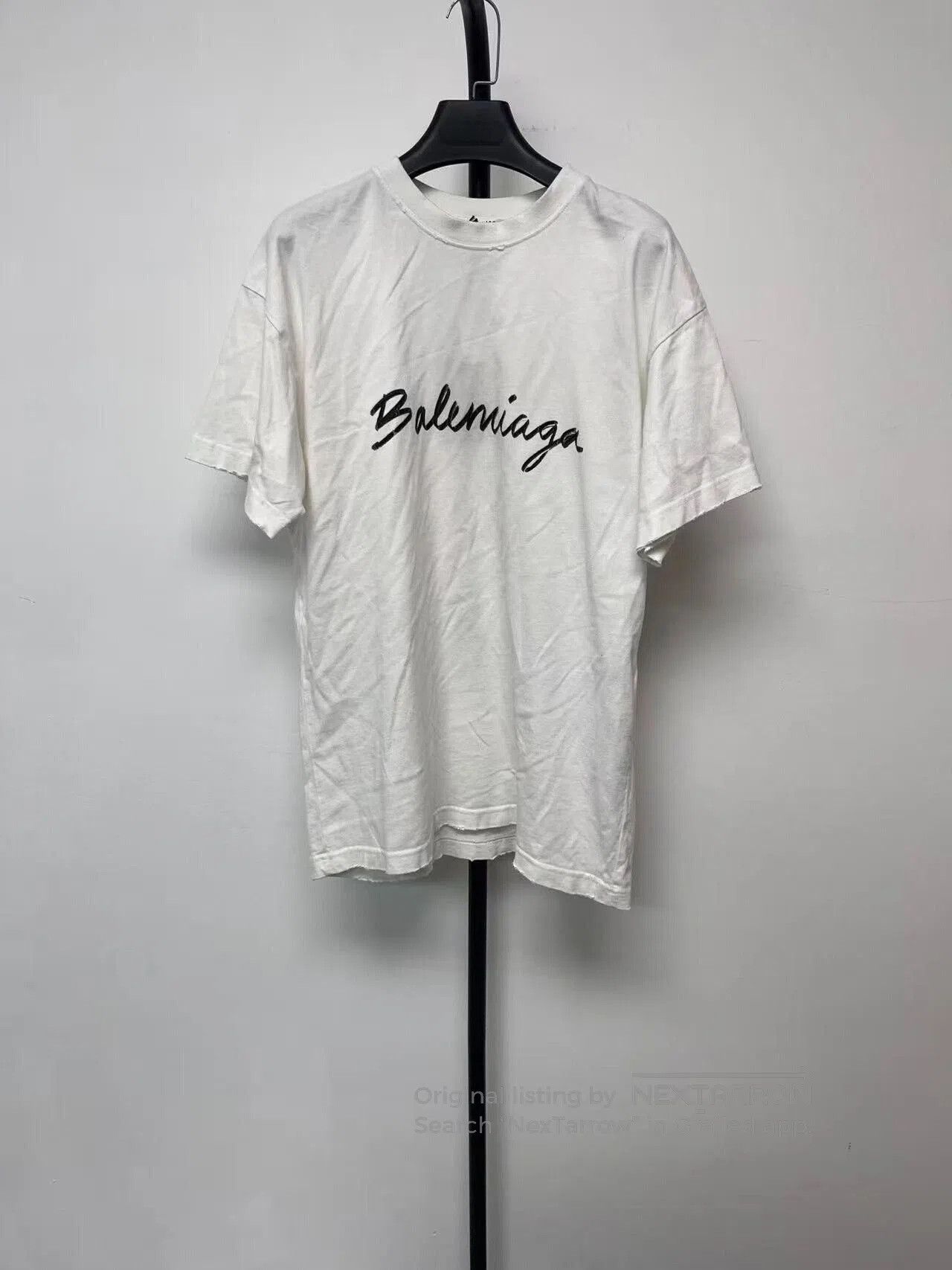 Balenciaga balenciaga white logo print casual t. Size S / US 4 / IT 40 - 1 Thumbnail