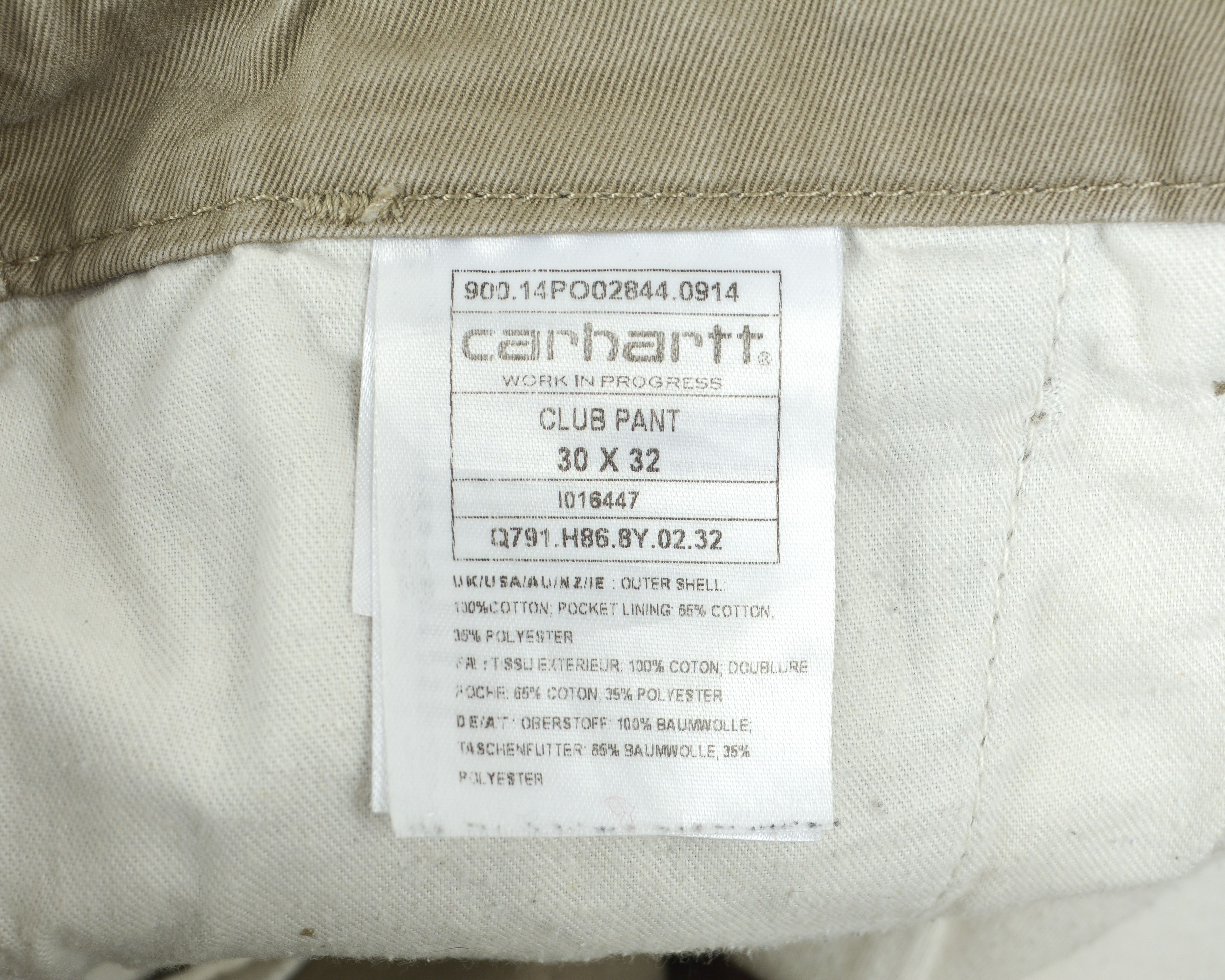 Carhartt Club Pant W30 L32 Regular Fit Tapered Leg Trousers Taper S Size US 30 / EU 46 - 7 Thumbnail