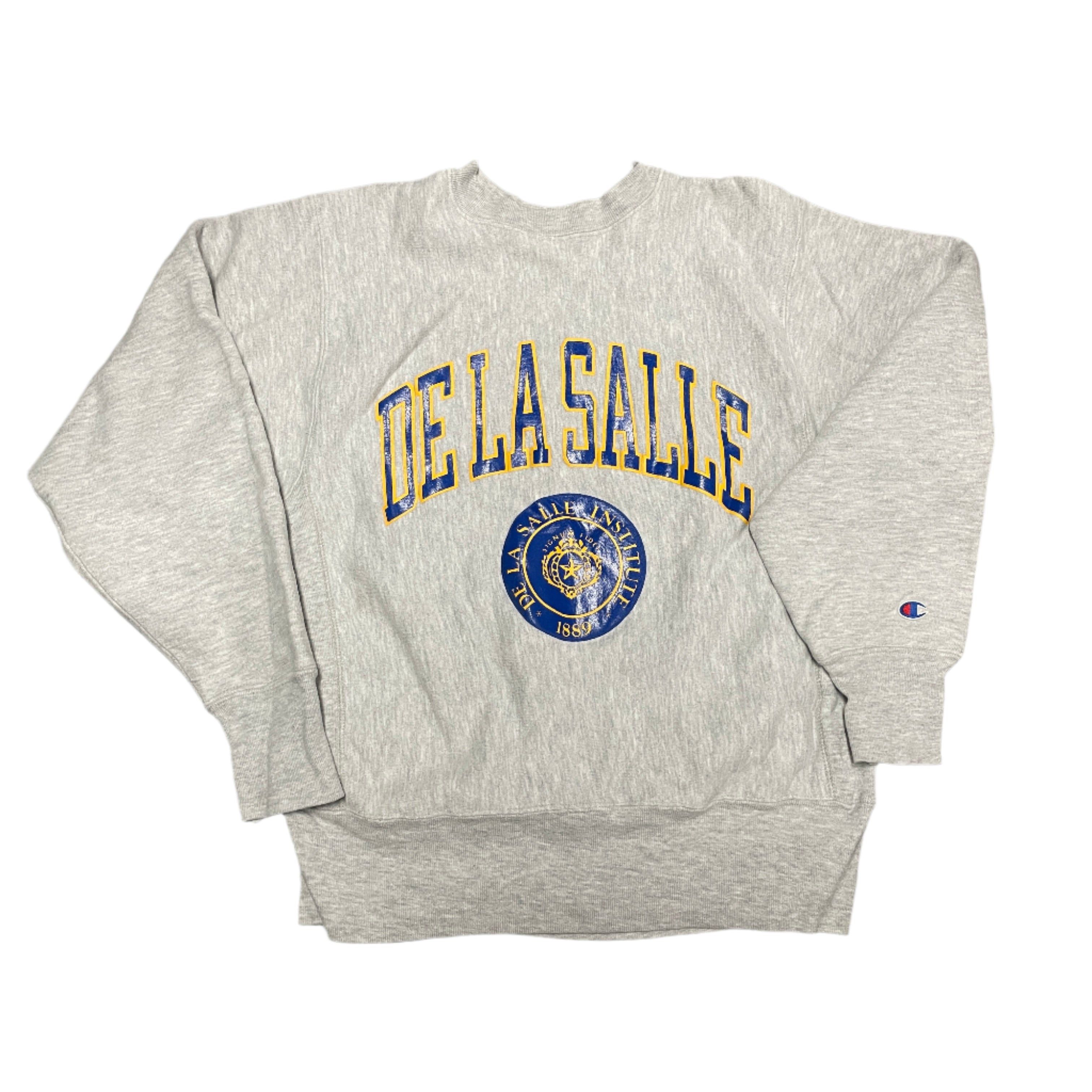 Champion Vintage 1990s Champion Reverse Weave De La Salle Crewneck Sweatshirt Made In USA Size US M / EU 48-50 / 2 - 1 Thumbnail