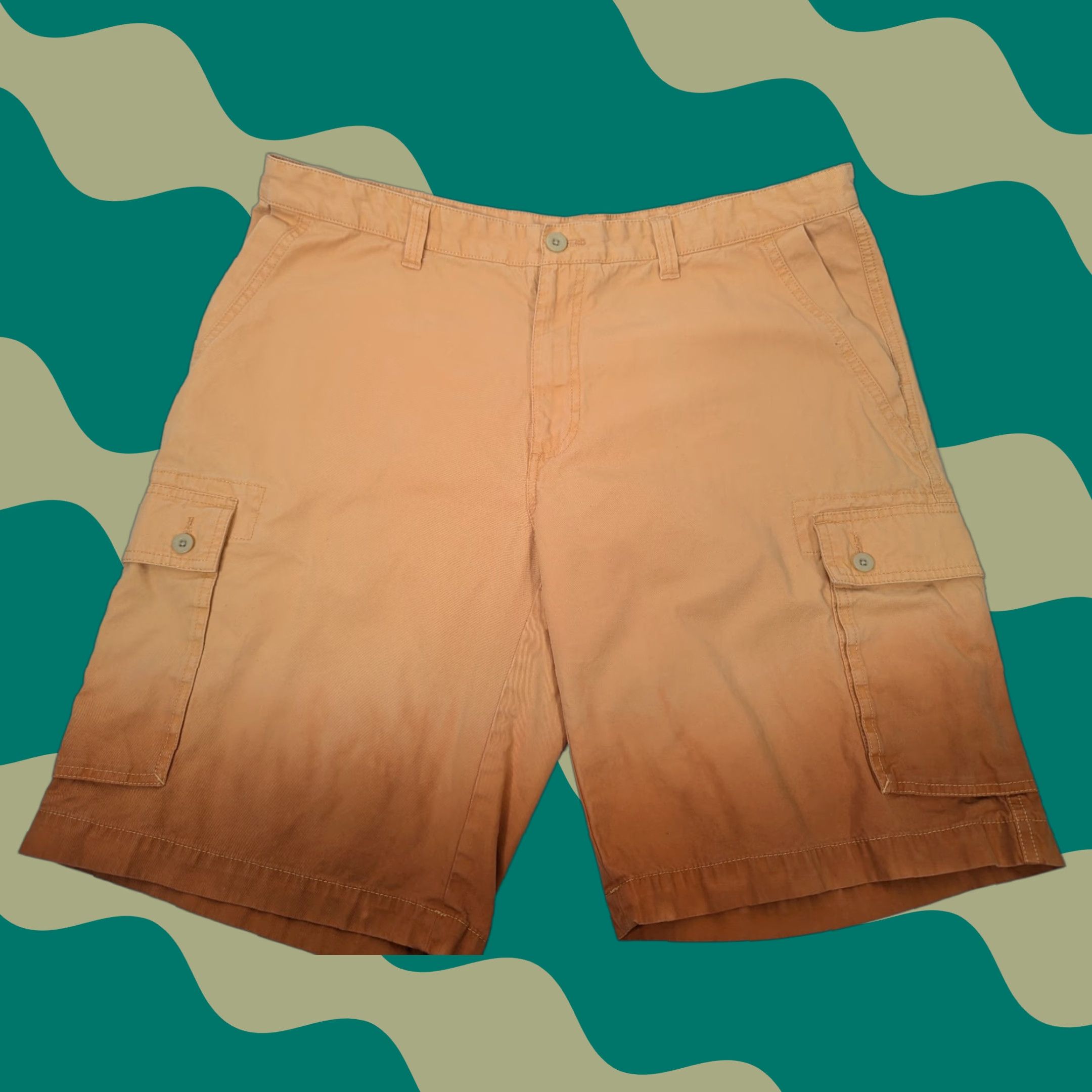 Perry Ellis Perry Ellis Shorts Mens 38 Cargo Shorts Cotton Orange Ombre Outdoor Preppy Casual Travel Workwear Pants Mens 38 Orange Cotton Cargo Pocket Size US 38 / EU 54 - 1 Thumbnail