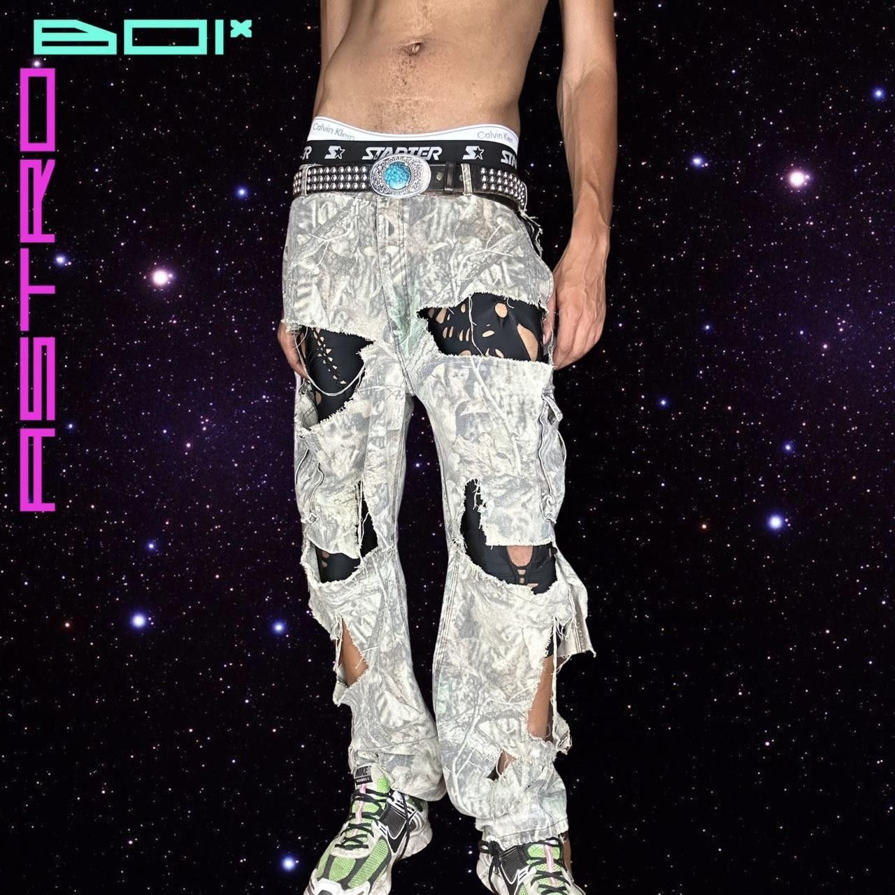 Other × Vintage ASTROBOI* Gray Deconstructed Ripped RealTree Pants - 36x32 Size US 36 / EU 52 - 1 Thumbnail