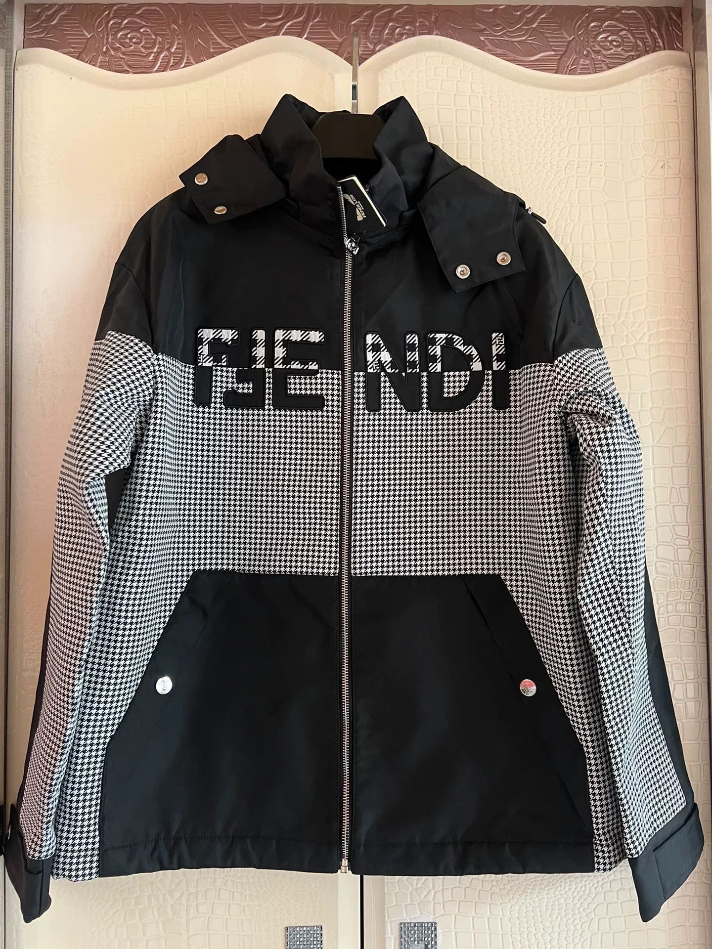 FENDI LOR Houndstooth Cotton Jacket