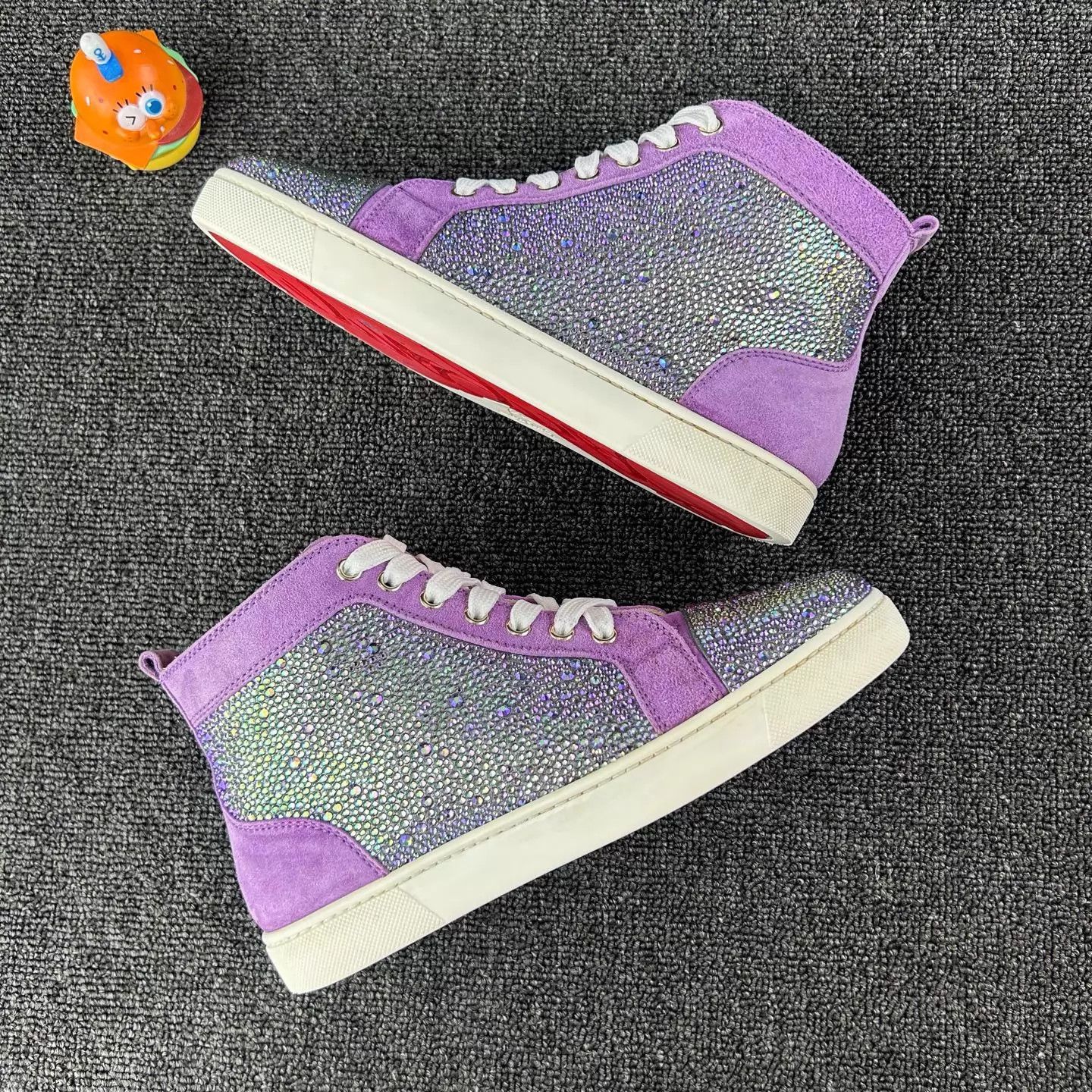 Christian Louboutin Christian Louboutin Purple Pave Crystal Sneaker 38 Size US 7.5 / IT 37.5 - 4 Thumbnail