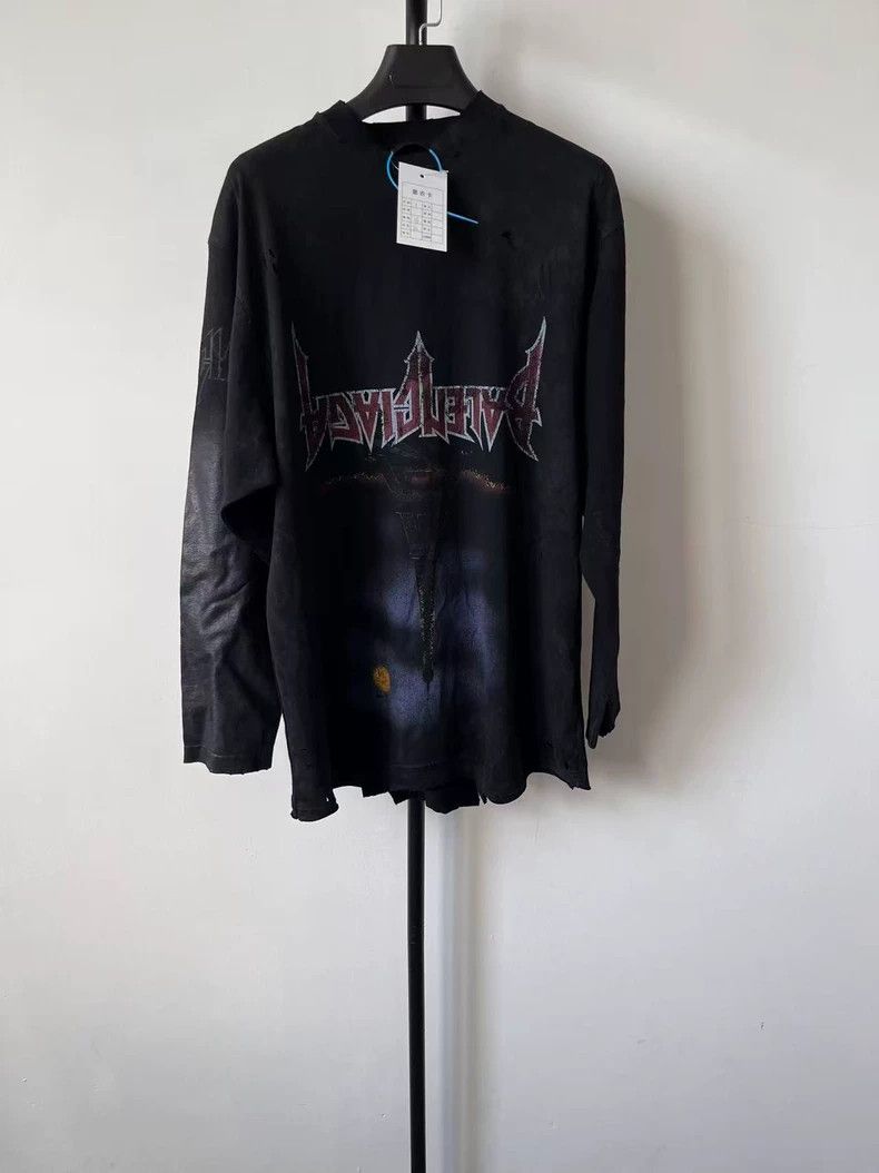 Balenciaga Balenciaga FW23 Colorblock Logo Long Sleeve T-Shirt Size US M / EU 48-50 / 2 - 1 Thumbnail