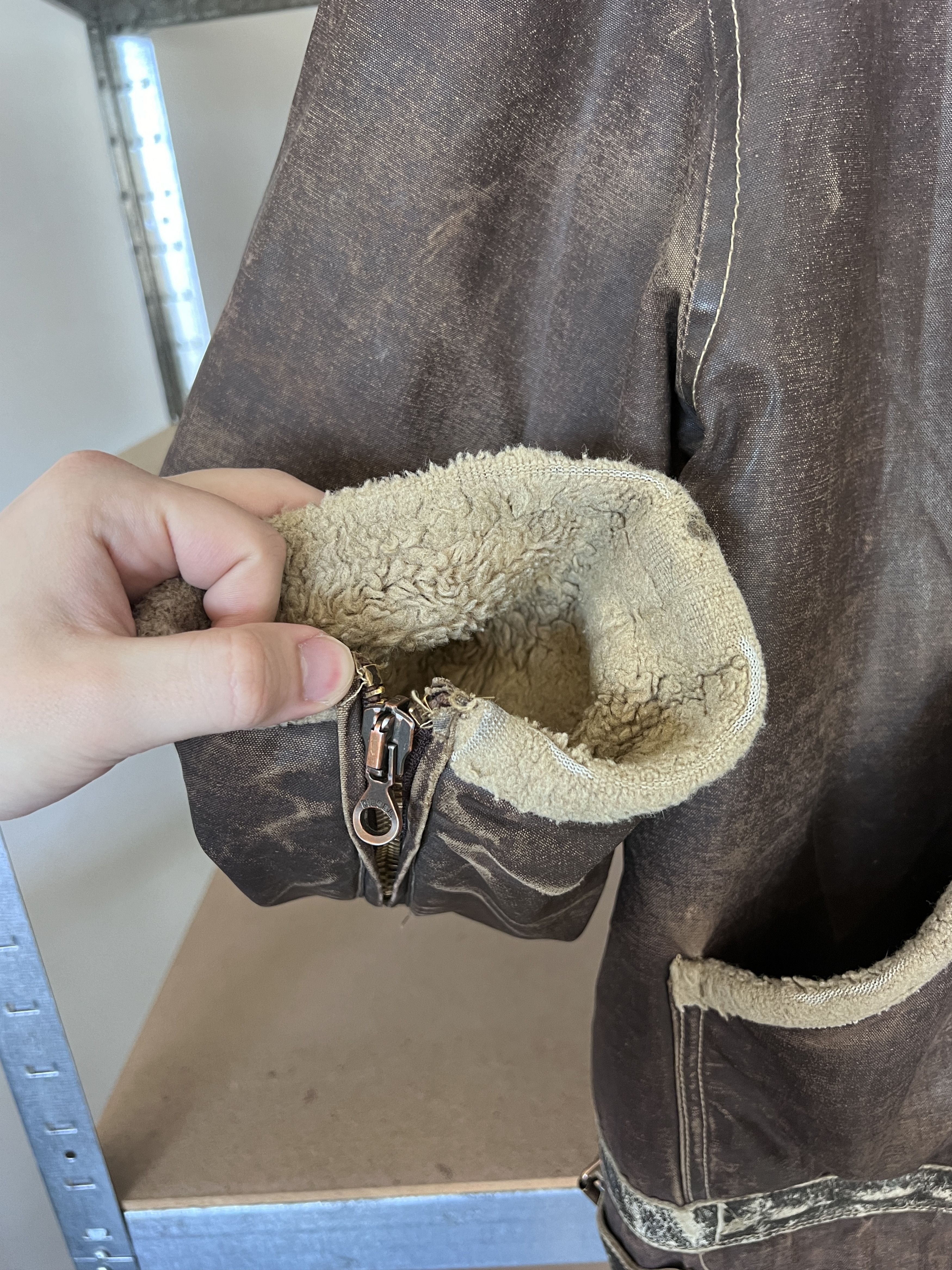 Diesel Diesel Vintage DMB 1955 Wax Sheepskin Distressed Jacket Size US XXL / EU 58 / 5 - 16 Thumbnail