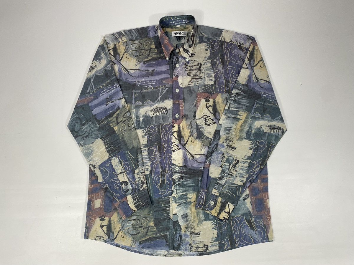Vintage 🔥LASTDROP🔥 Vintage 80s 90s Abstract Party Festival Shirt Size US L / EU 52-54 / 3 - 9 Thumbnail