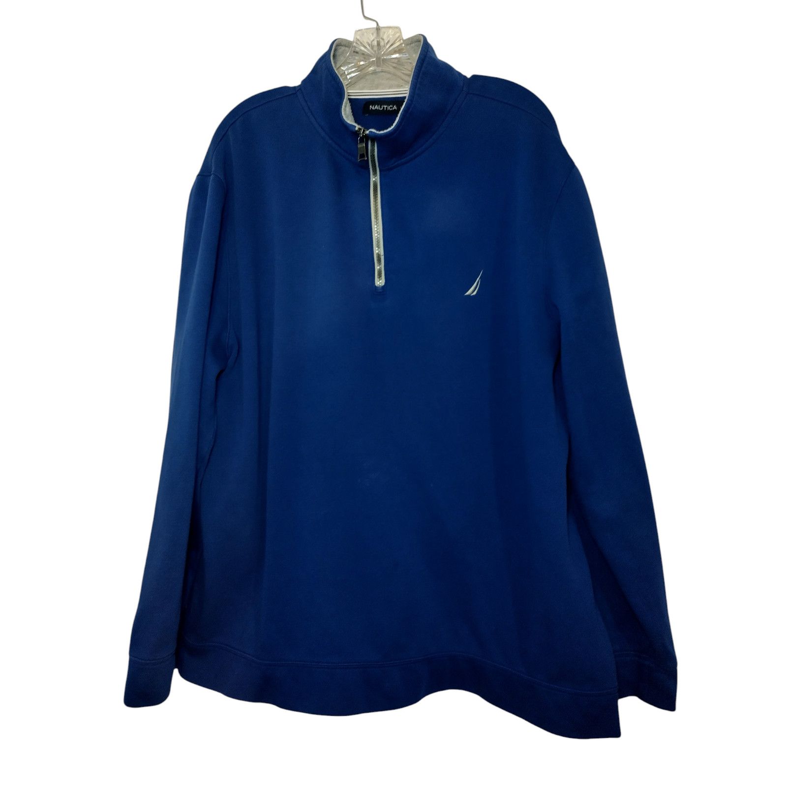 Nautica Nautica Mens Pullover Quarter zip Sweatshirt Blue Sz XXL Size US XXL / EU 58 / 5 - 1 Thumbnail