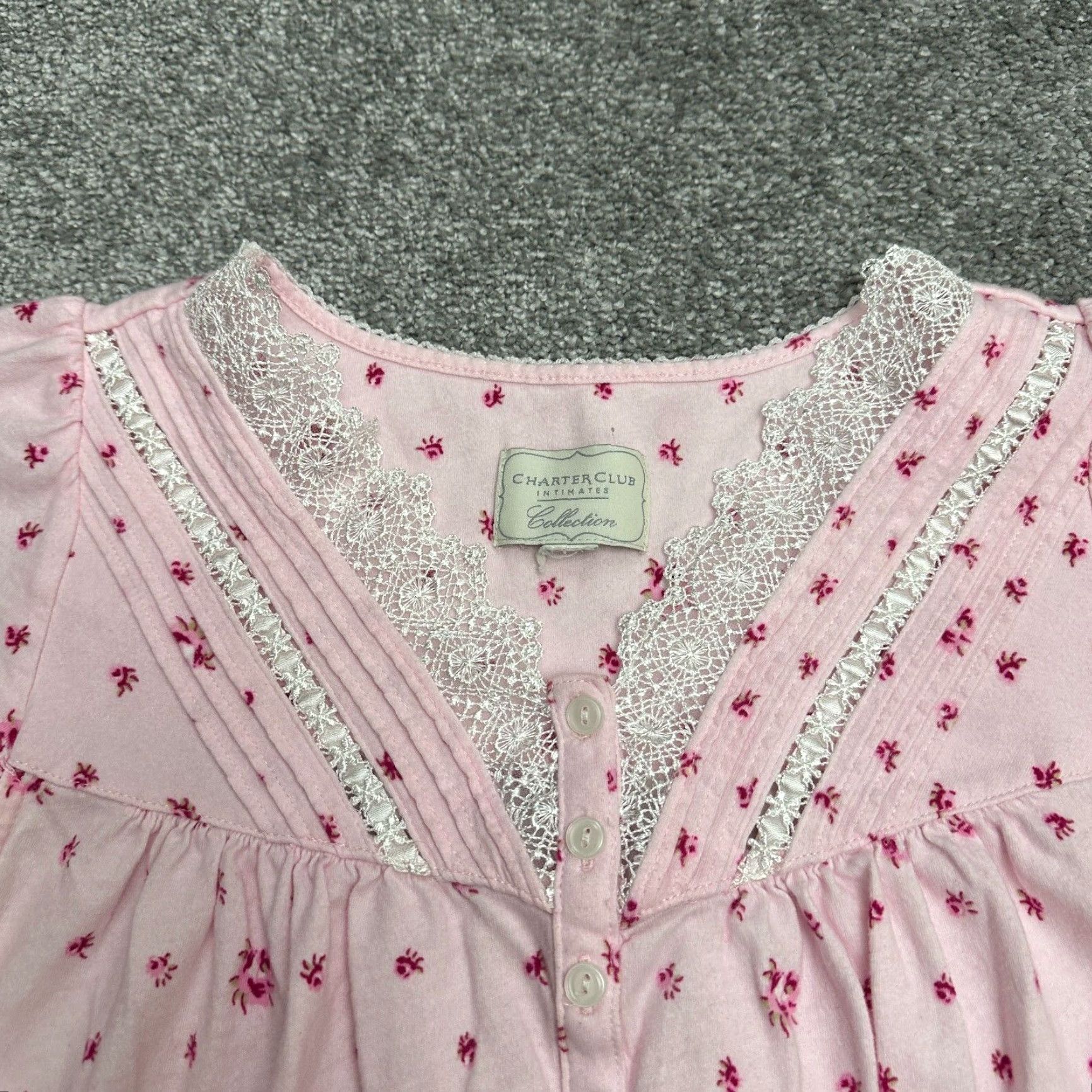Charter Club Charter Club Intimates Sleepwear Dress Womens Small Pink Floral Lace Nightgown Size S / US 4 / IT 40 - 5 Thumbnail
