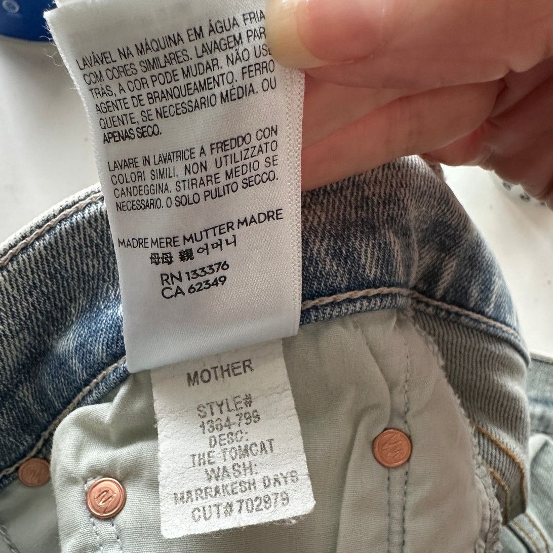 AG Adriano Goldschmied NWT Mother Acid Wash Button Fly tomcat Marrakesh Jeans 32 Size 32" / US 10 / IT 46 - 15 Thumbnail