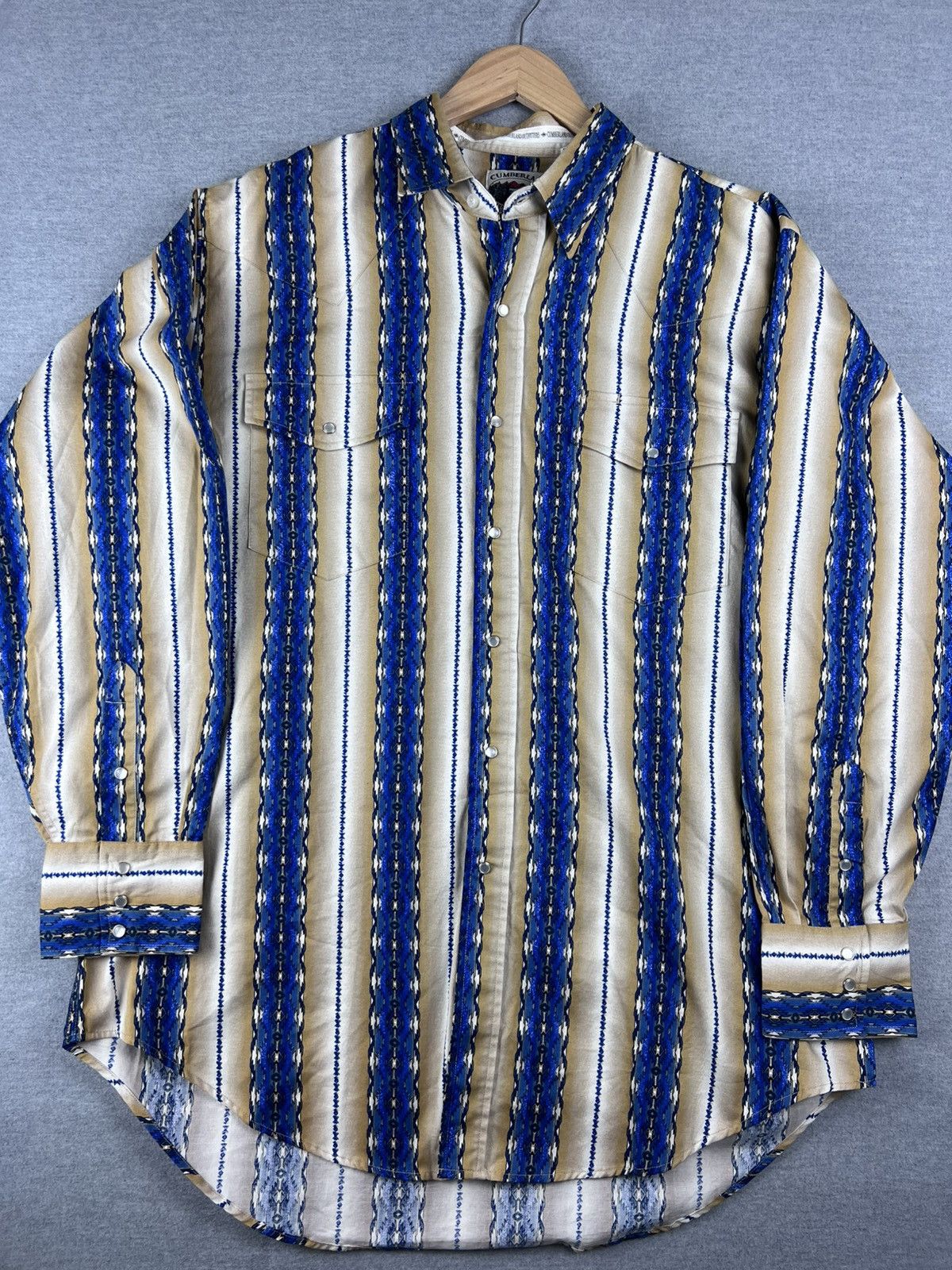 Vintage Cumberland Outfitters Western Shirt Men XL Striped Aztec Size US XL / EU 56 / 4 - 2 Thumbnail