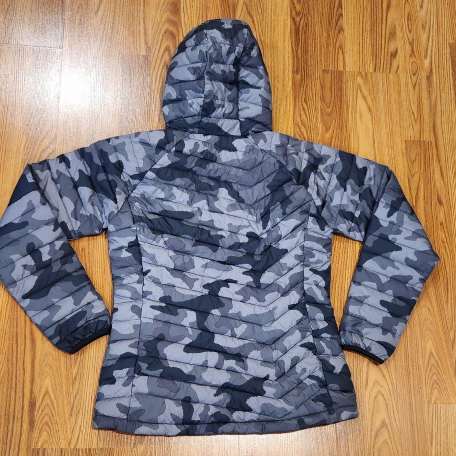 Columbia Columbia Women's Gray Black Camouflage Puffer Jacket Size L / US 10 / IT 46 - 2 Thumbnail
