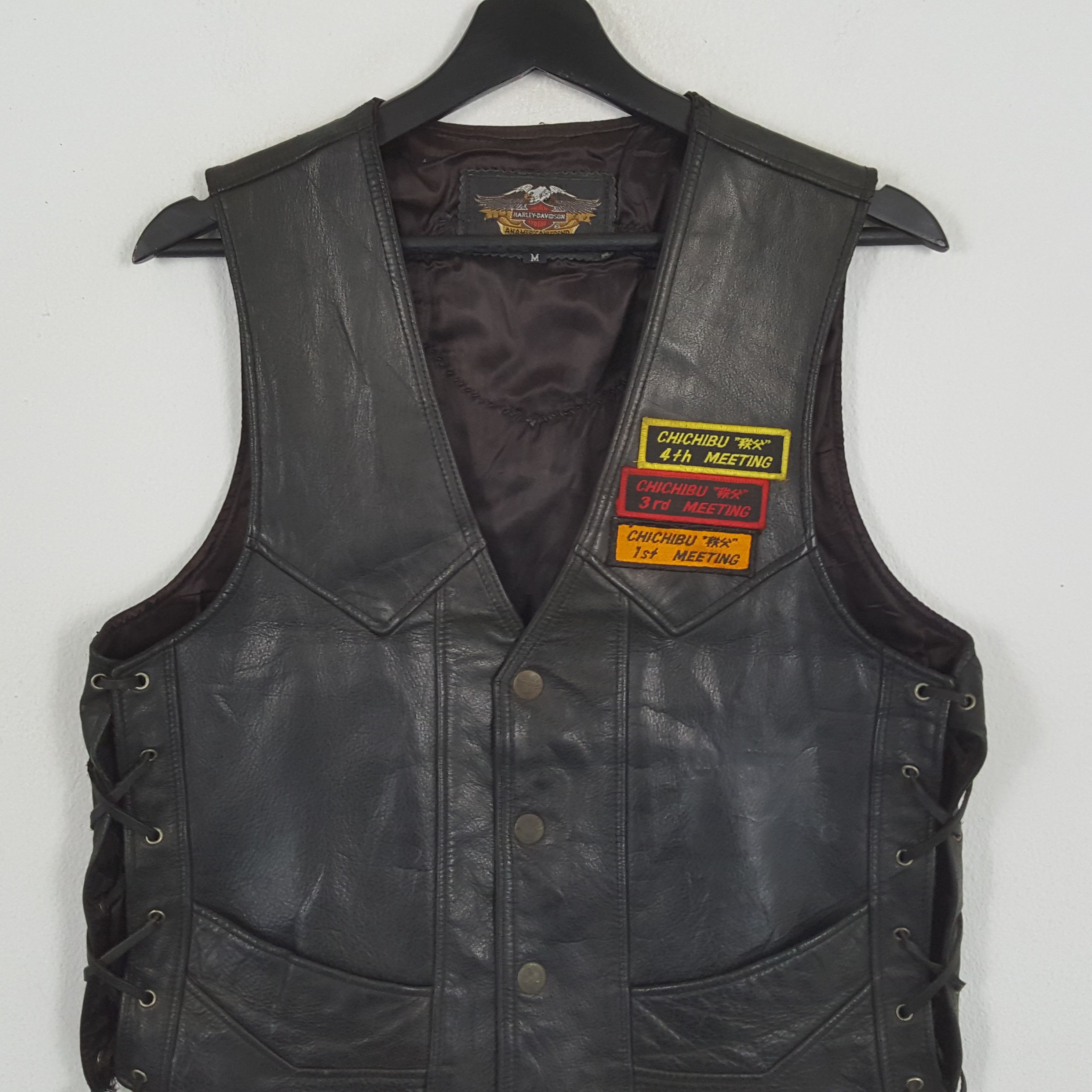 Harley Davidson × Vintage HARLEY DAVIDSON Logo Design Motorcycle Leather Jacket Size US S / EU 44-46 / 1 - 4 Thumbnail