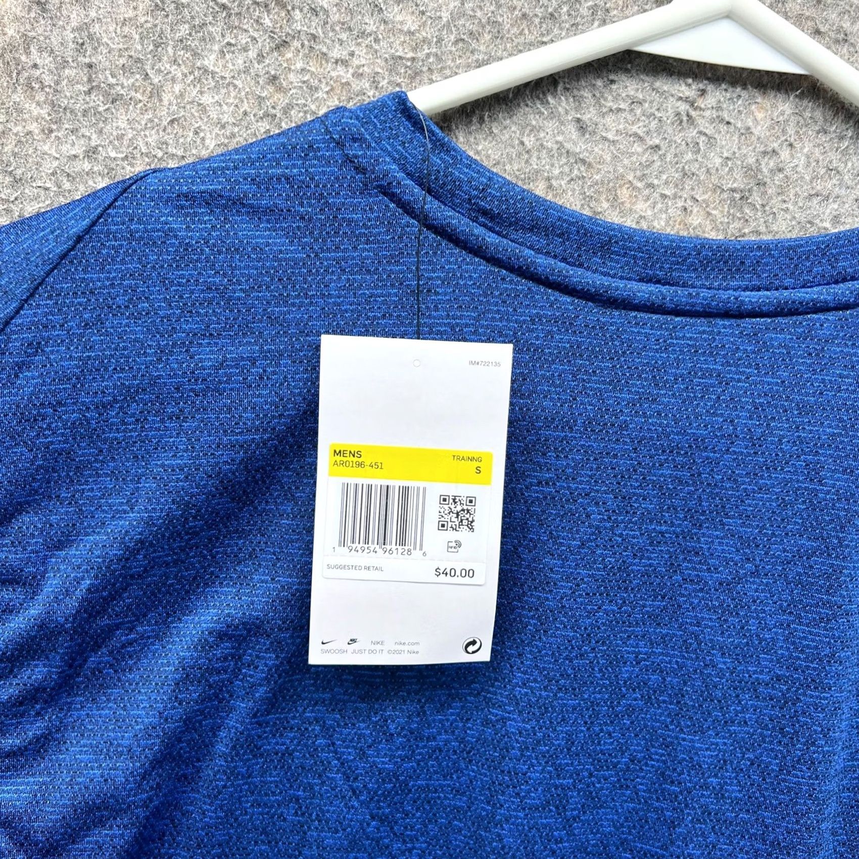 Nike Nike Shirt Mens Small Game Royal Blue Dri-FIT Training Tee Running AR0196-451 Size US S / EU 44-46 / 1 - 3 Thumbnail