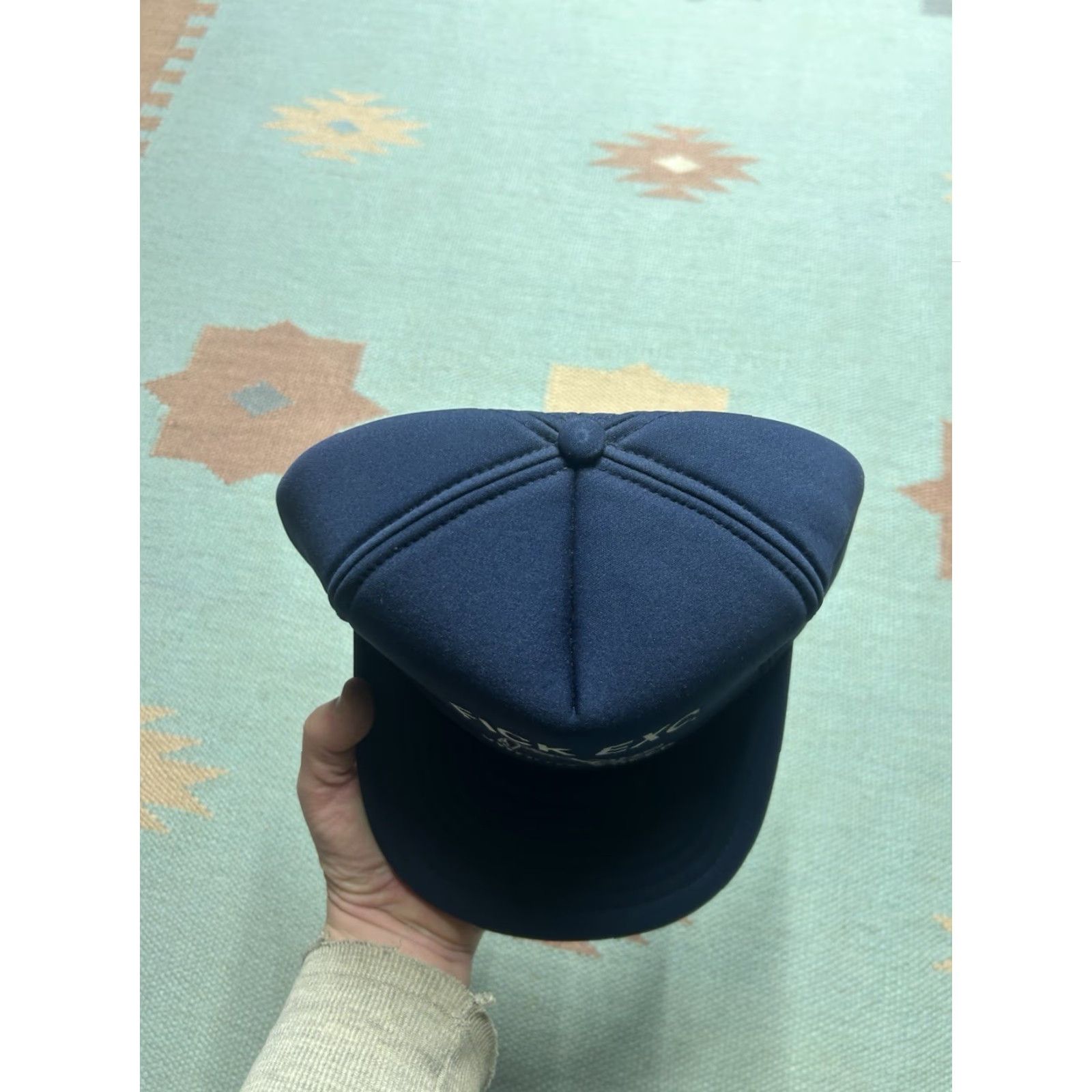Vintage VINTAGE NISSIN Foam Snapback Hat Navy Blue Adjustable Men Michigan Fick Excavating Construction Cap Size ONE SIZE - 3 Thumbnail