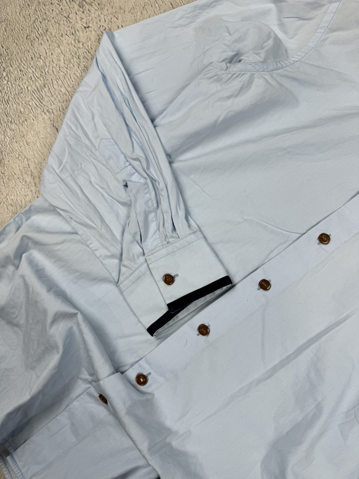 Vintage × Vivienne Westwood Blue Vivienne Westwood 3 Button Krall Shirt Orb Embroidery Size US XL / EU 56 / 4 - 4 Thumbnail